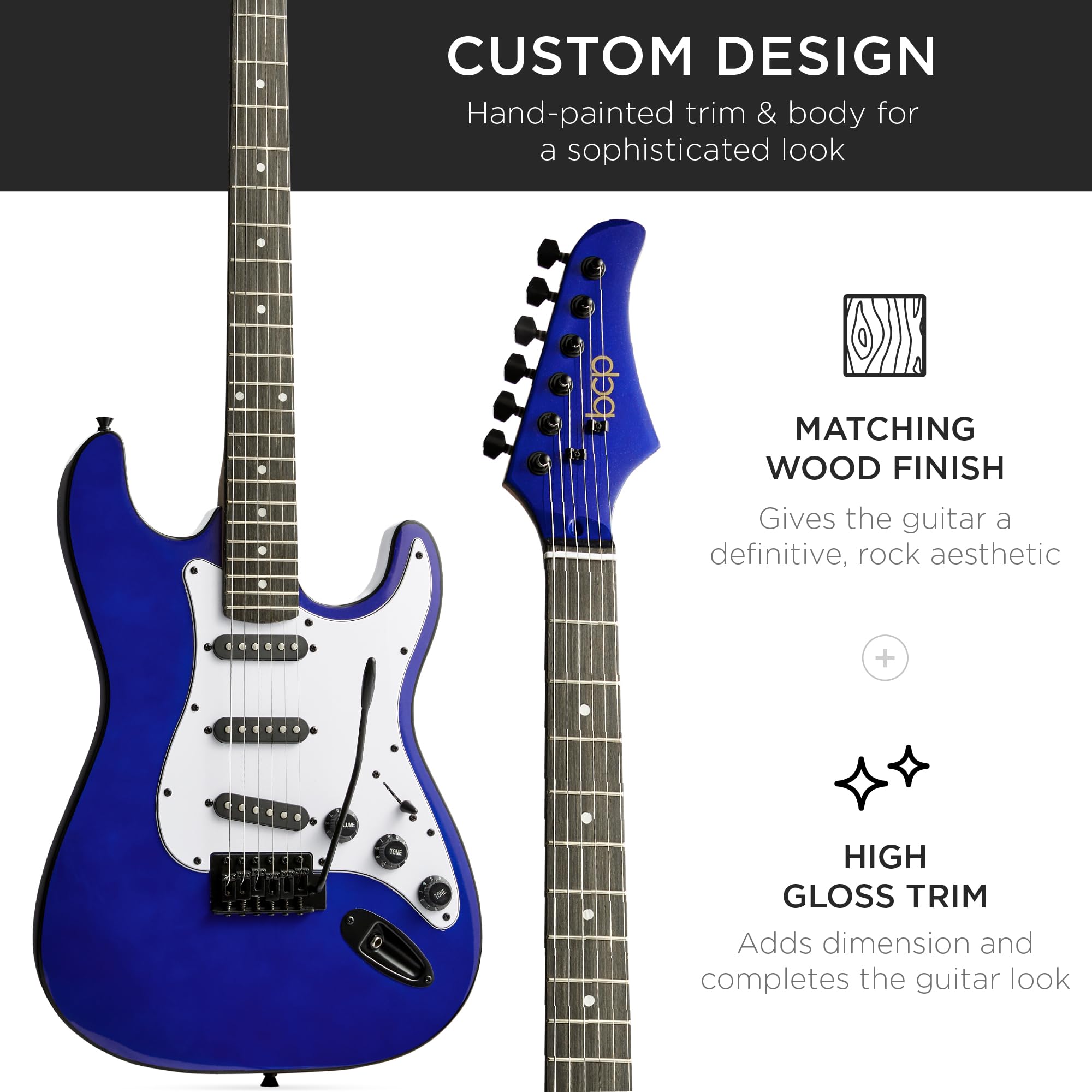 Best Choice Products 39in Full Size Beginner Electric Guitar Starter Kit w/Case, Strap, 10W Amp, Strings, Pick, Tremolo Bar - Me