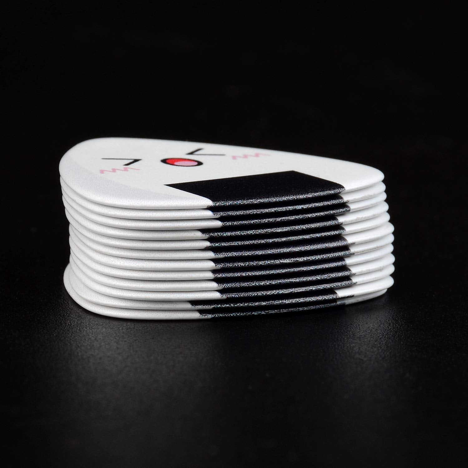 Guitar Picks, Ukulele Picks [12 Pack] 0.71mm Medium White Sushi Rice Balls Pattern Guitar Picks Classical Triangle Guitar Plectr