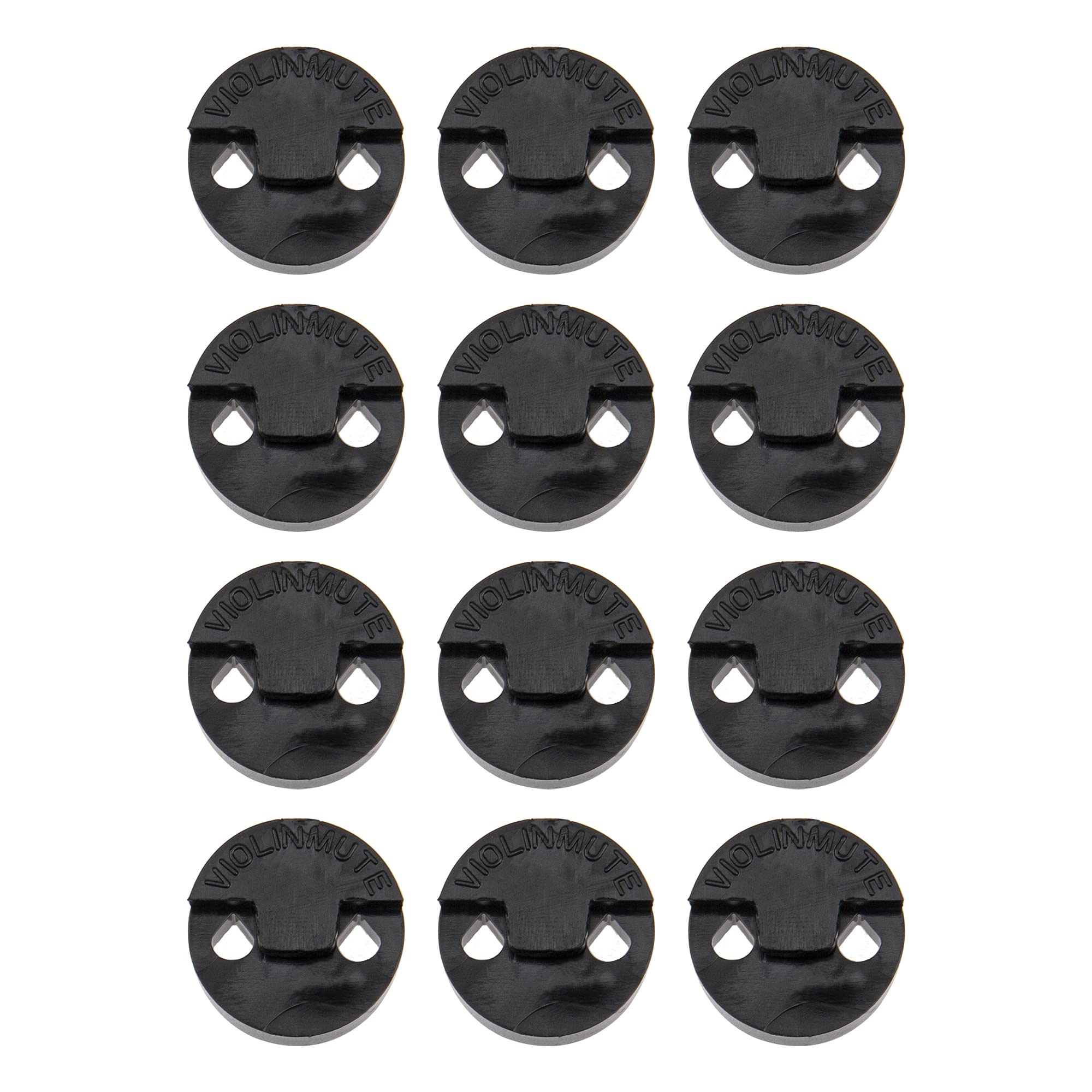 12Pcs Yootones Rubber Violin Practice Mute, Round Tourte Style Mute Compatible with Violin (Black)