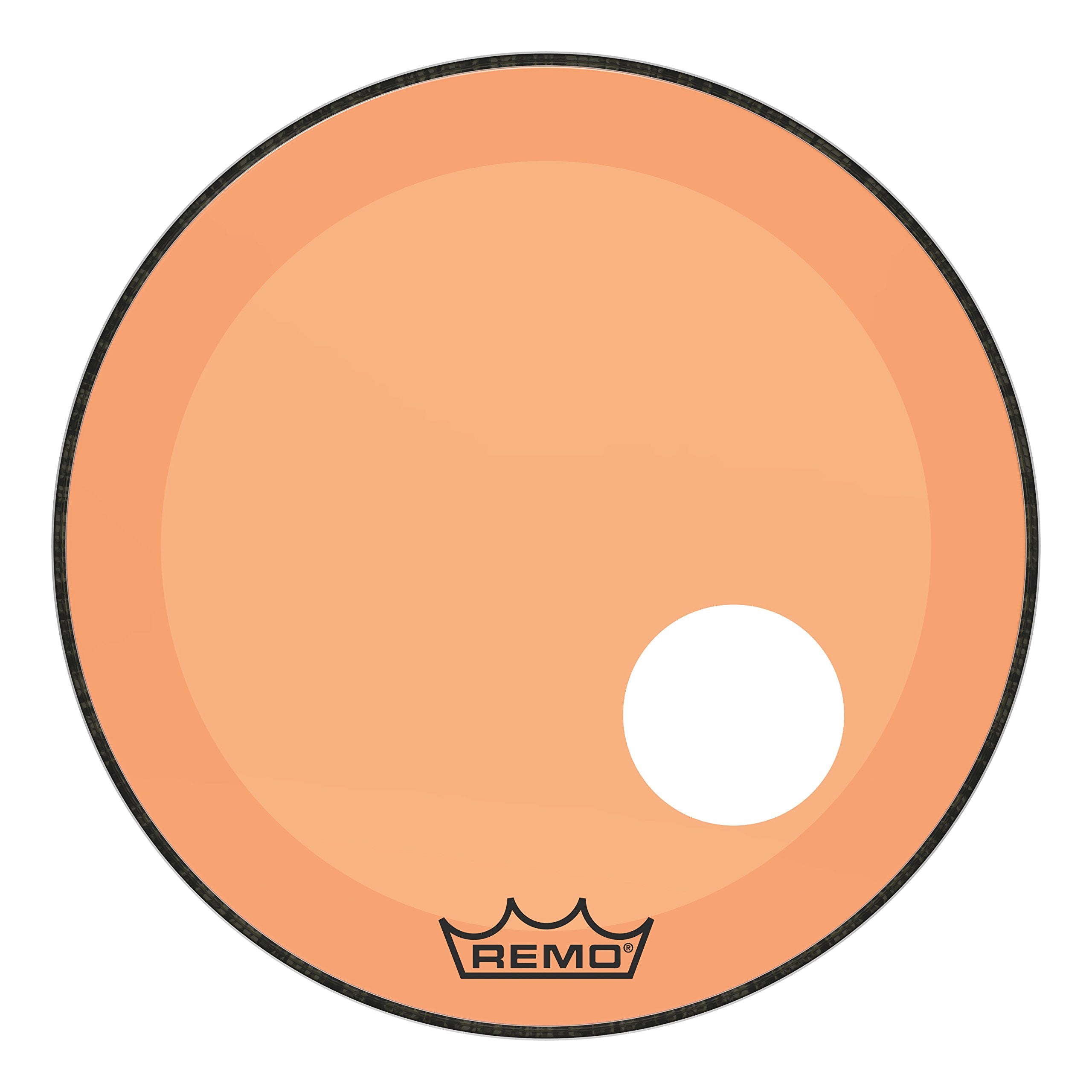 Remo Powerstroke P3 Colortone Orange Bass Drumhead, 22, 5 Offset Hole
