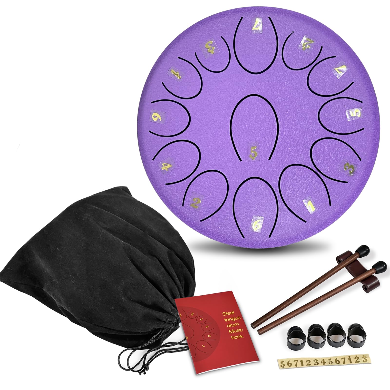 Steel Tongue Drum Musical Percussion Instrument, Rain Drum for Outside - Musician Gift for Family and Friends (lavender, 13 Note