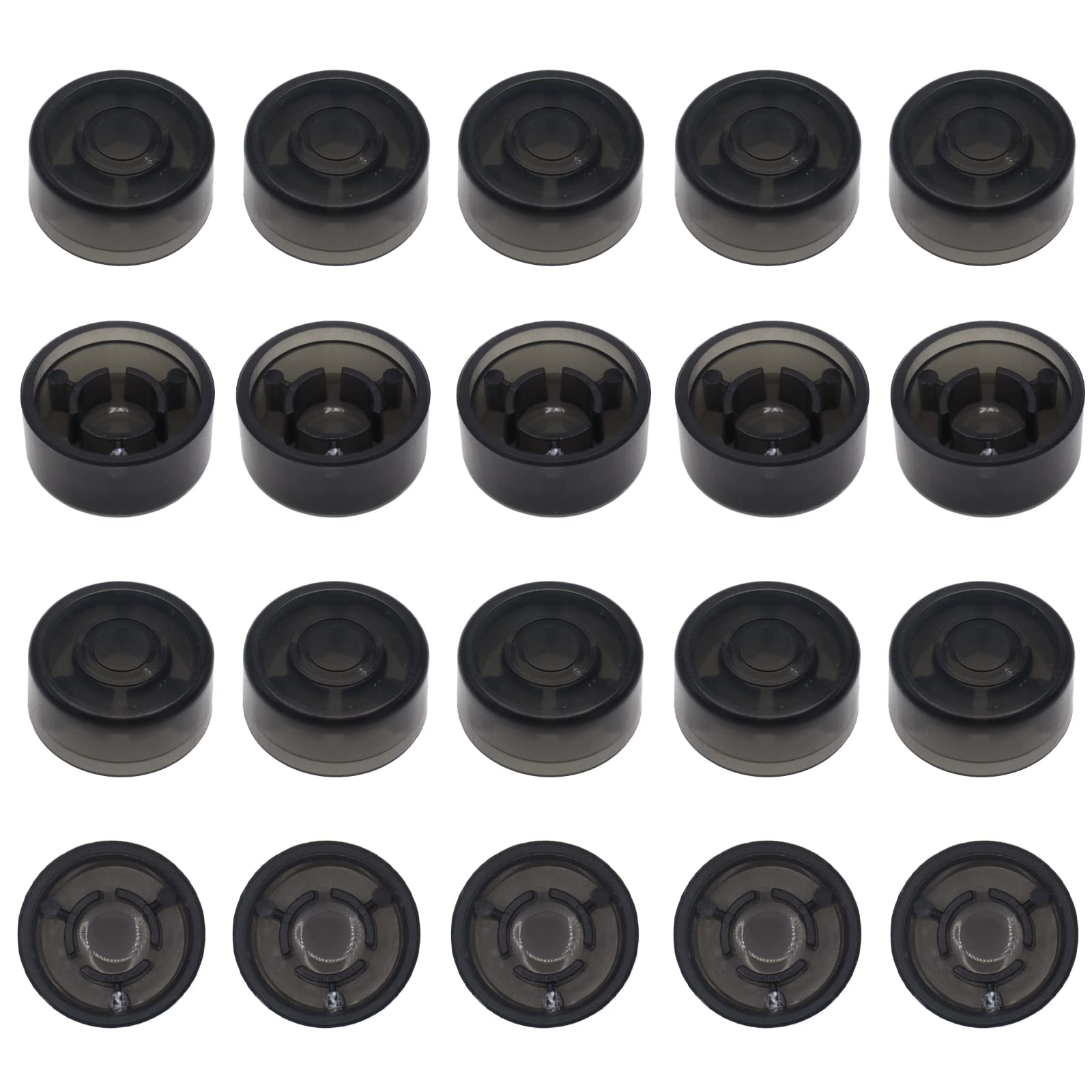 Cheerock 20Pcs Black Guitar Effect Footswitch Topper, Guitar Pedals Footswich Protection Caps, Plastic Guitar Pedal Footswitch T
