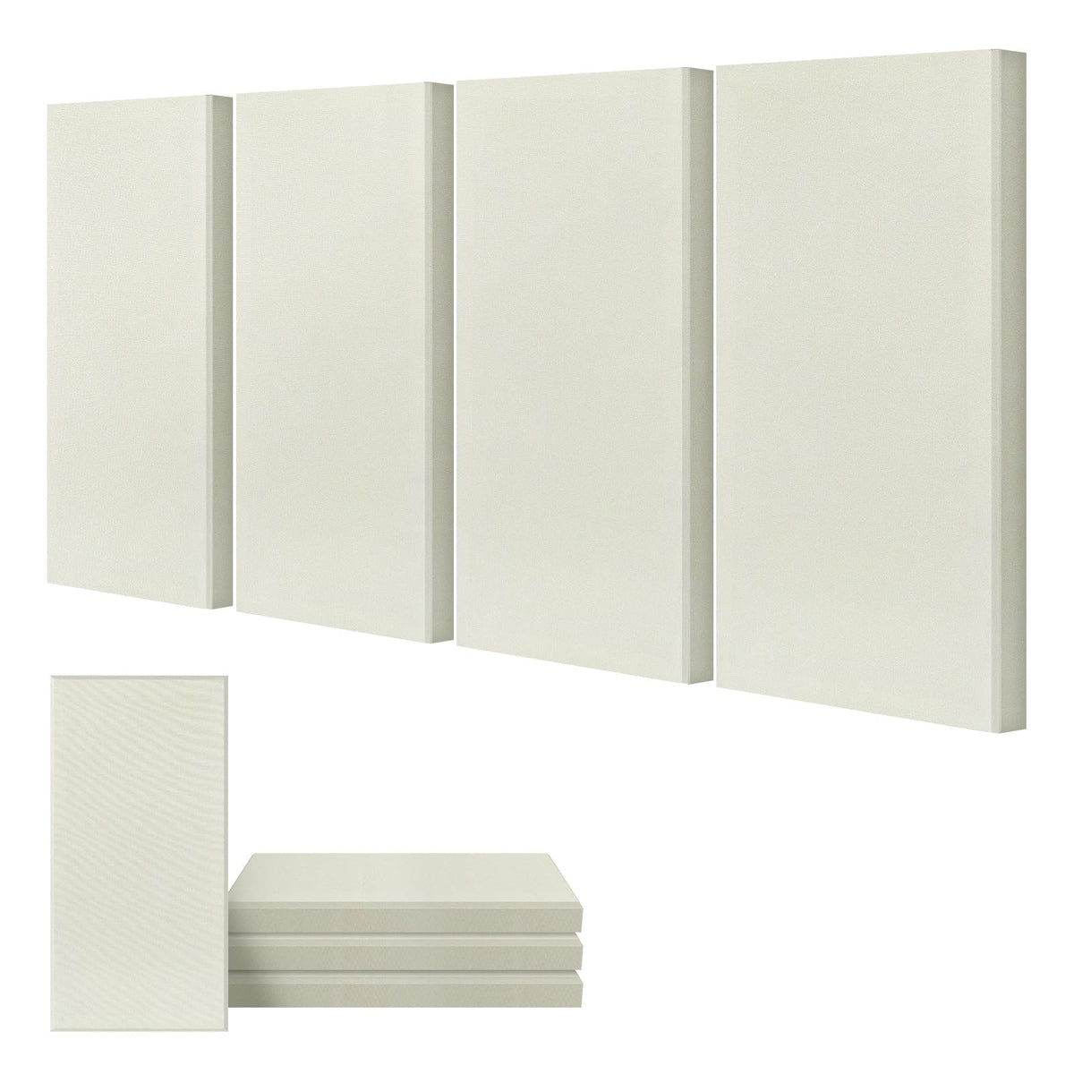 Umiacoustics 4 Pcs Acoustic Wall Panels, 2 Thick 23.6'' X 11.8'' Fiberglass Recording Studio Acoustical Treatments Panels, Self-