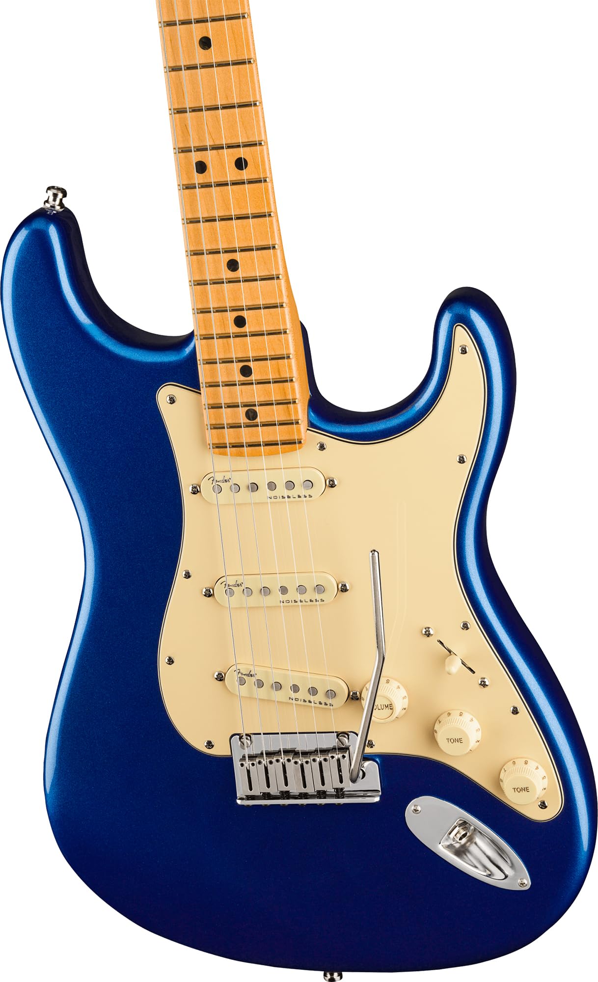 Fender American Ultra Stratocaster - Cobra Blue Bundle with Case, Hat, Strap, Cable, and Guitar Cleaning Kit