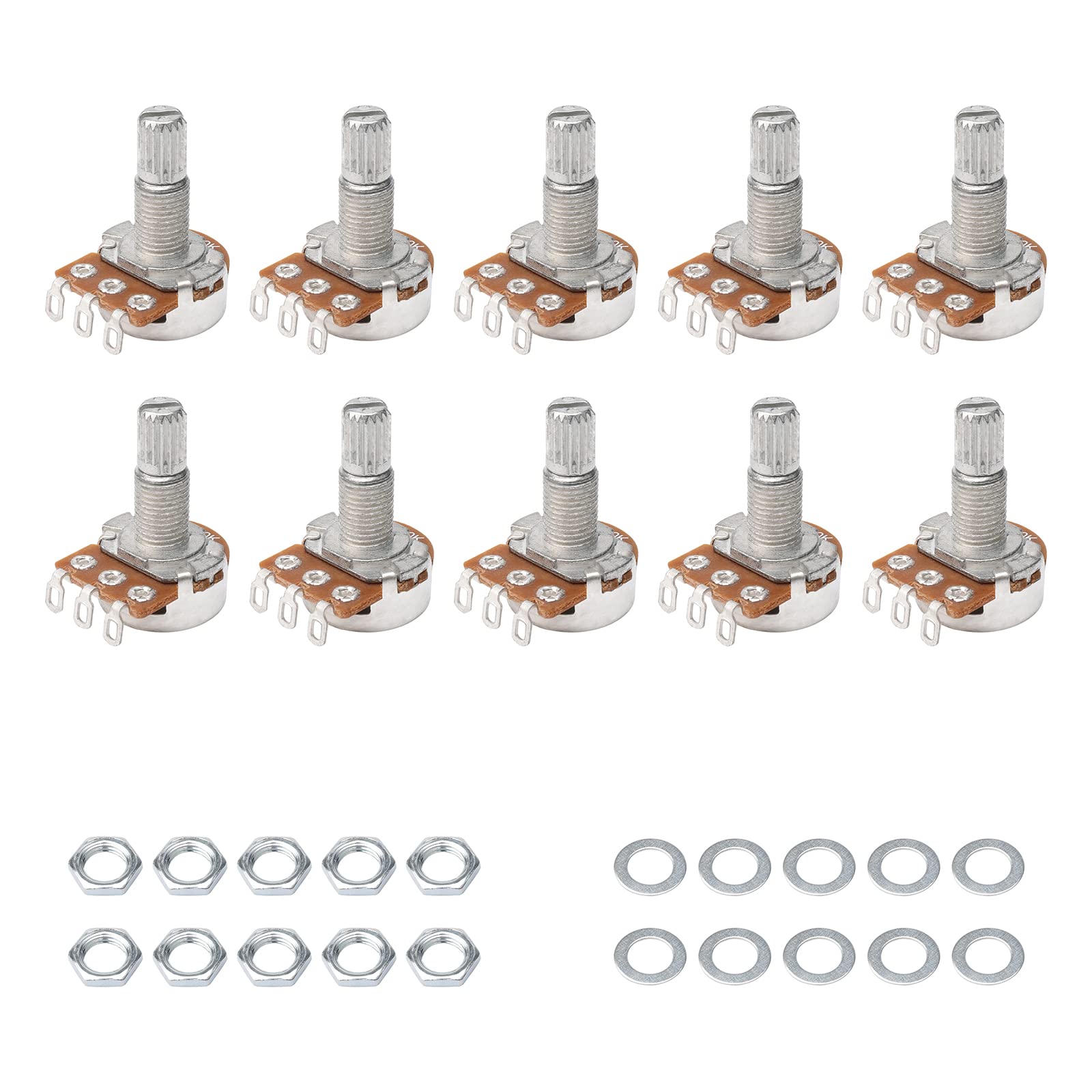 Guitar Potentiometer Audio Pots A500K Ohm Replacement For Electric Guitar Pack Of 10