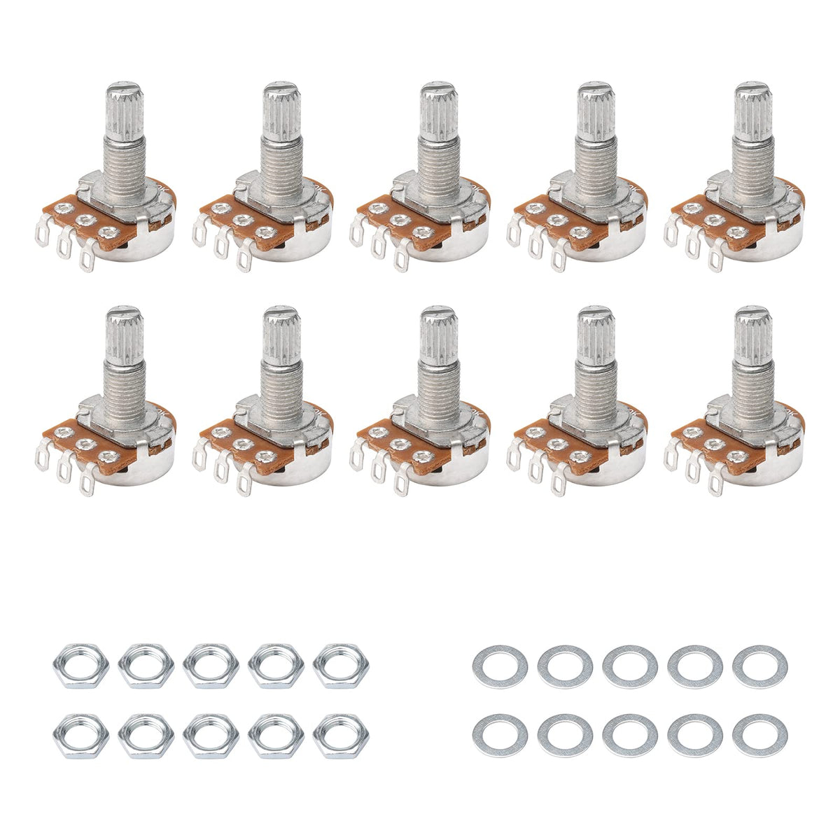 Guitar Potentiometer Audio Pots A500K Ohm Replacement For Electric Guitar Pack Of 10