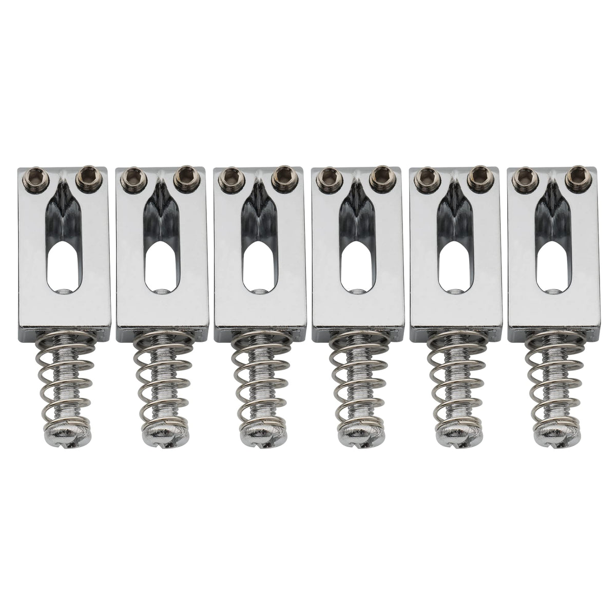 Musiclily 10.5Mm Guitar Tremolo Bridge Saddles For Fender Stratocaster Strat Telecaster Tele Electric Guitar Replacement, Chrome