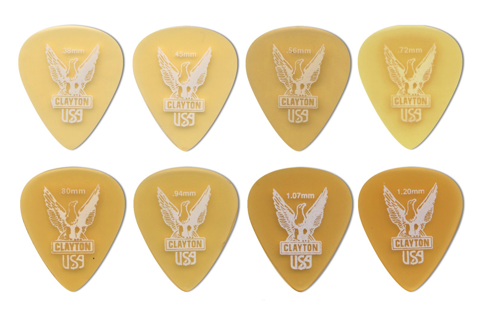 Clayton Ultem Guitar Picks (Select From Gauges .38Mm - 1.20Mm)