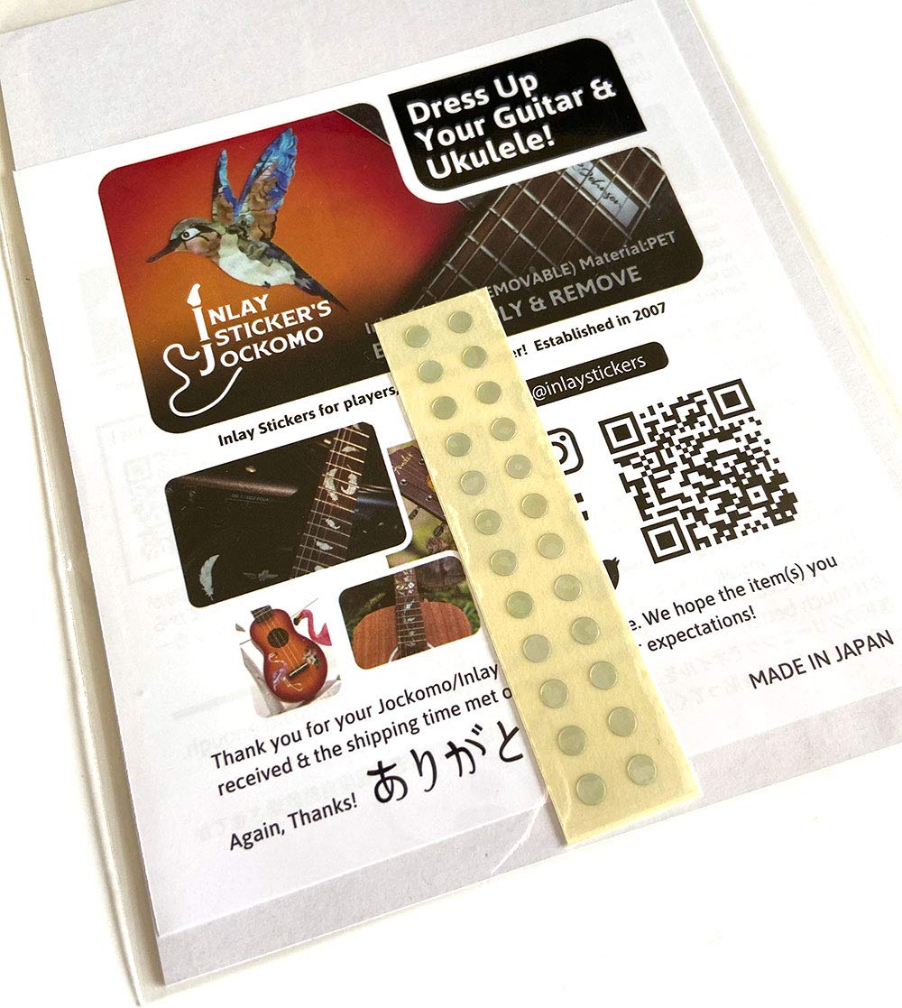Inlay Sticker Fret Markers For Guitars & Bass - 1/8'' Small Side Marker Dots - White Pearl