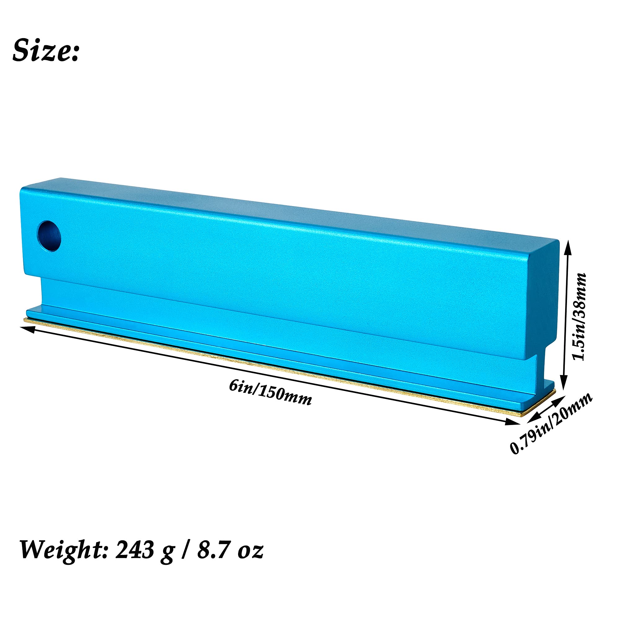 Meideal 6 Inch Guitar Fret Leveling Sanding Beam, Aluminum Fret Understring Leveler Leveling File Bar with 600 Diamond Grits, Pr