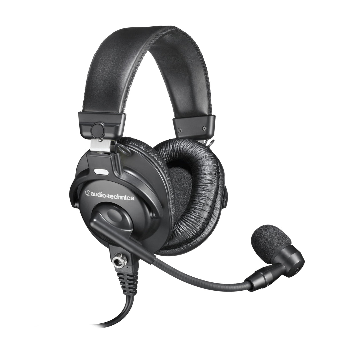 Audio-Technica Bphs1 Broadcast Stereo Headset With Dynamic Cardioid Boom Mic Black, Adjustable