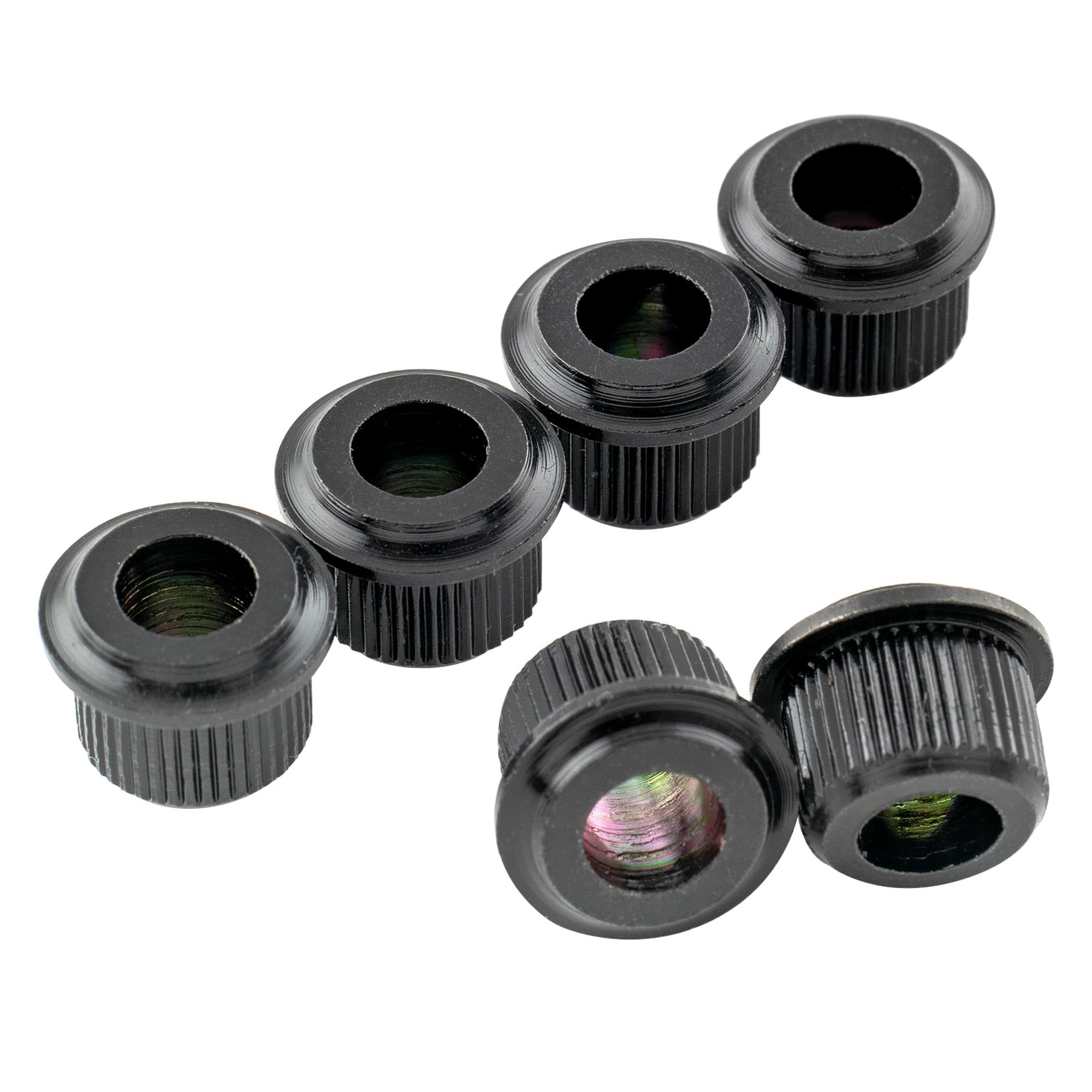Musiclily Pro Steel Vintage/Modern 6mm to 10mm Guitar Tuner Conversion Bushings Tuning Pegs Adapter Ferrules, Black (Set of 6)