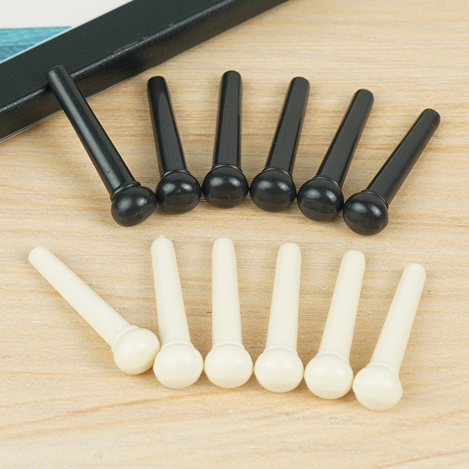Jinlop Acoustic Guitar Bridge Pins & Guitar Pegs with Bridge Pin Puller Remover Guitar Pegs Parts Replacement Tool-Black