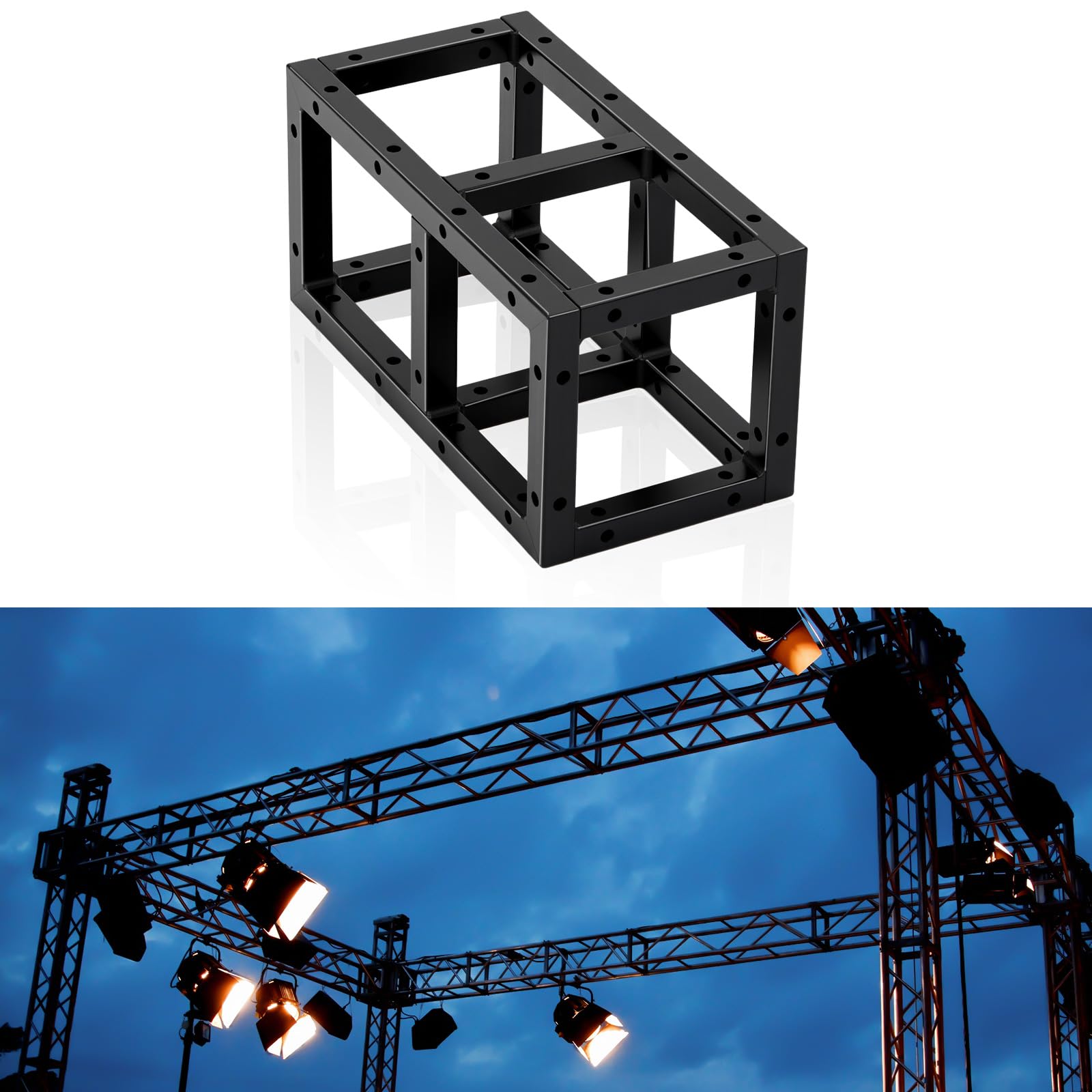 Tandefio 16 Length Square 8 x 8 Black Trussing Box Truss Section Bolt Lighting Stage Truss