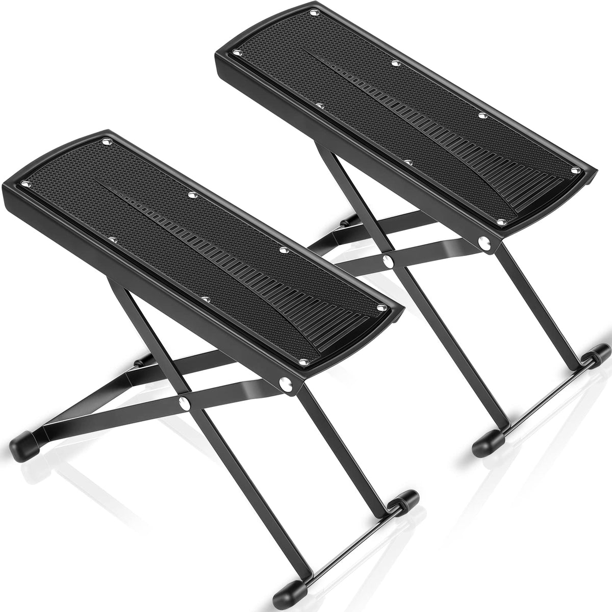 2 Pieces Guitar Foot Stool 6 Position Height Adjustable Guitar Foot Rest Adjustable Guitar Rest Step Footstool Black For Classic