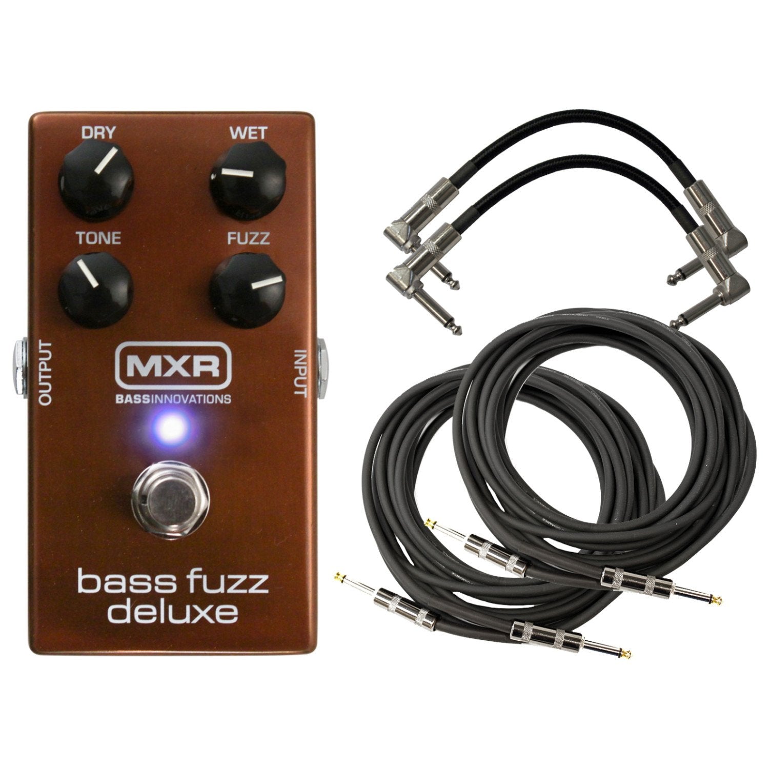 Mxr M84 Bass Fuzz Deluxe Pedal Bundle W/4 Free Cables