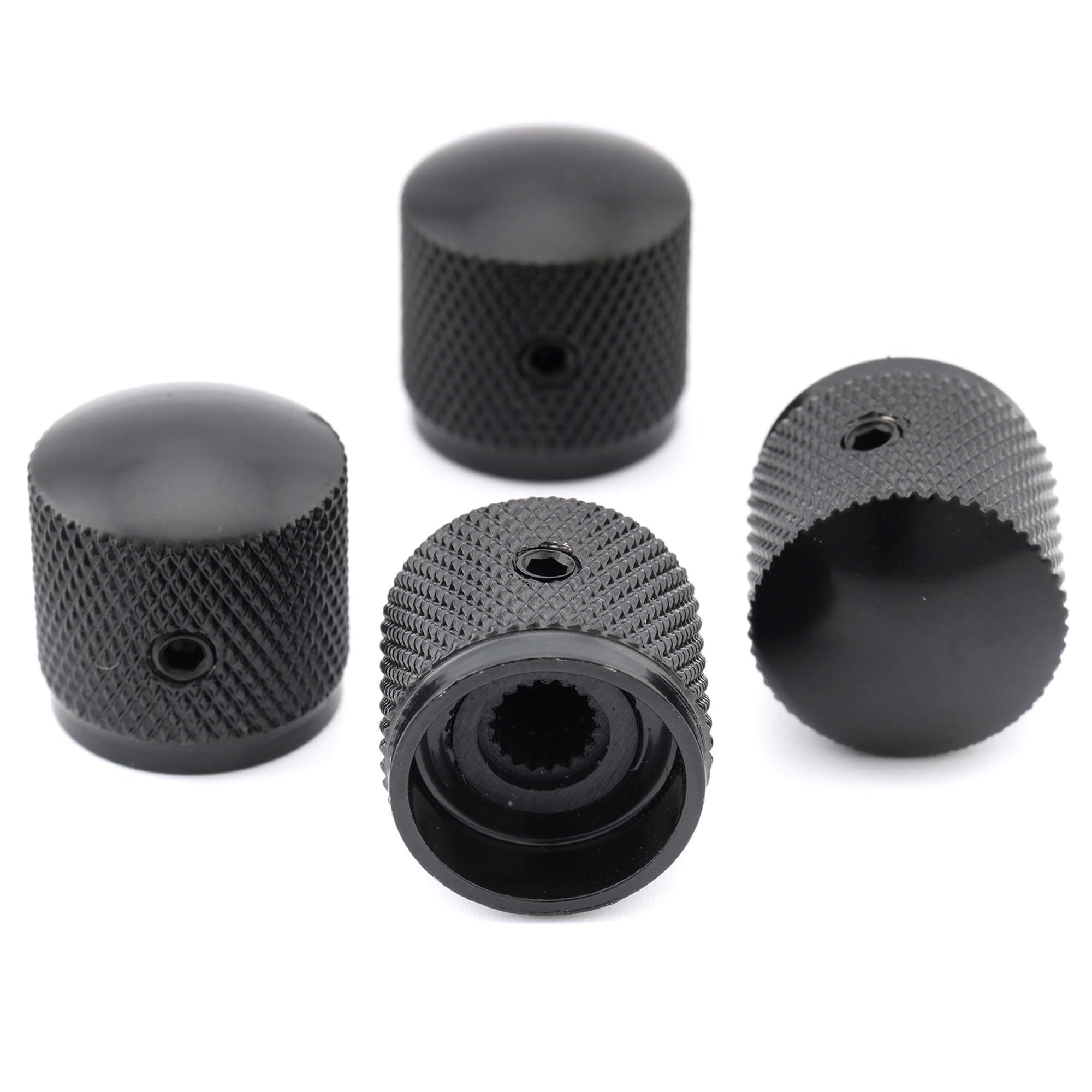 Musiclily Metric 6mm Metal Guitar Dome Knobs Volume Tone Control Knobs with Allen Keys Screw Set for Fender Telecaster Tele Elec