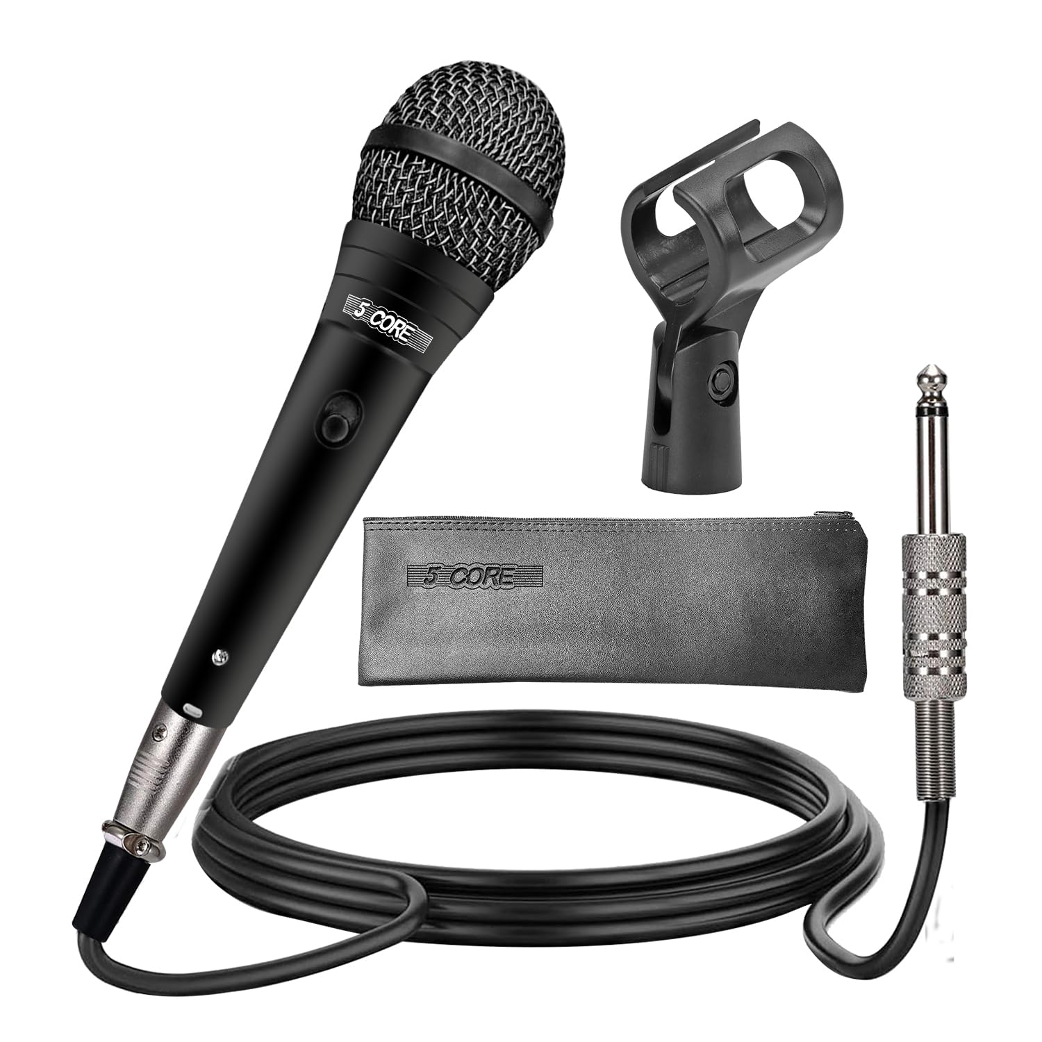 5 CORE Professional Dynamic Vocal Microphone Neodymium Cardioid Unidirectional Handheld Mic for Singing Karaoke Steel Mesh Grill