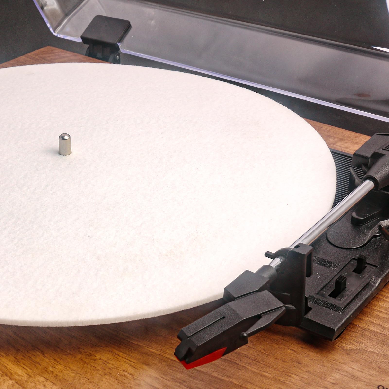 Turntable Slipmat White Wool Mat, 12 Inch Turntable Mat Anti-Static for LP Vinyl Record,Record Player Accessories Professional T