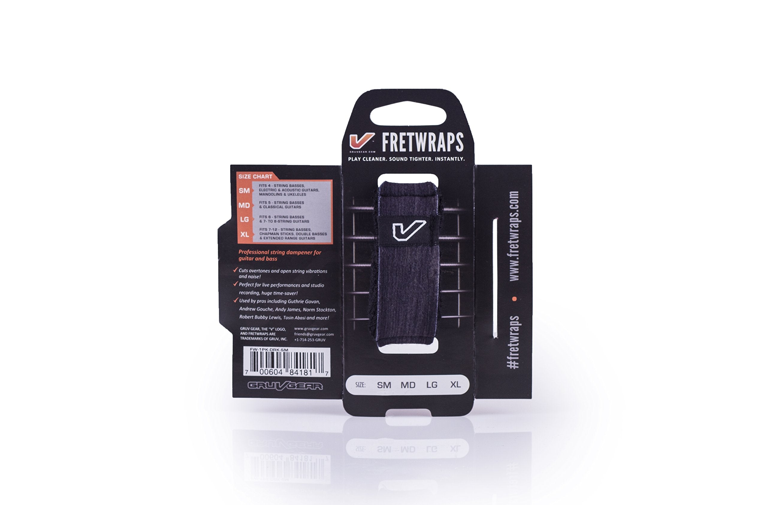 Gruv Gear FretWraps Wood 'Ebony' String Muter 1-Pack , Medium, Ebony Wood