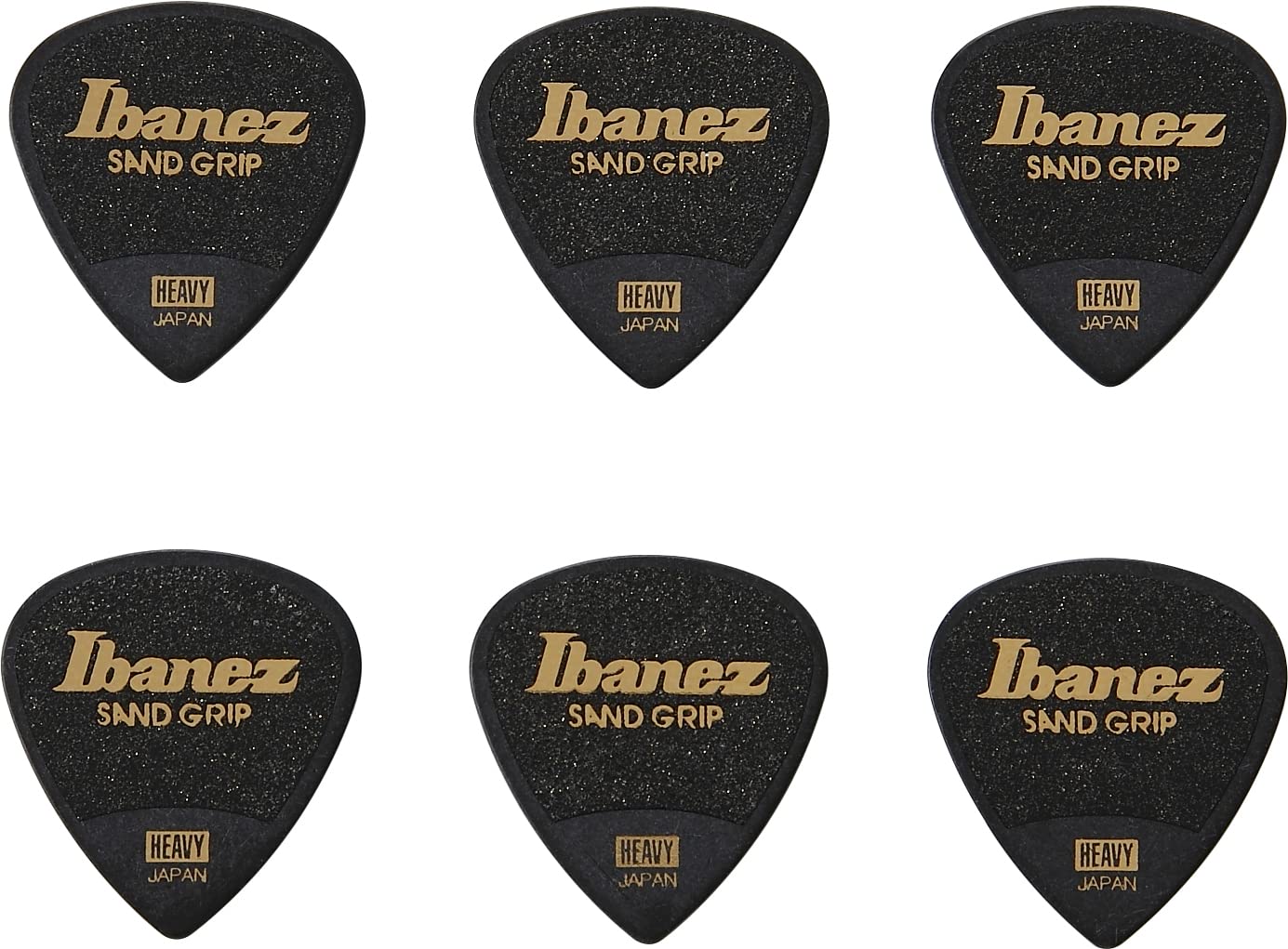 Ibanez PPA16HSG Wizard Series, Sand Grip Picks 6 Pack 1.0mm (PPA16HSGBK)