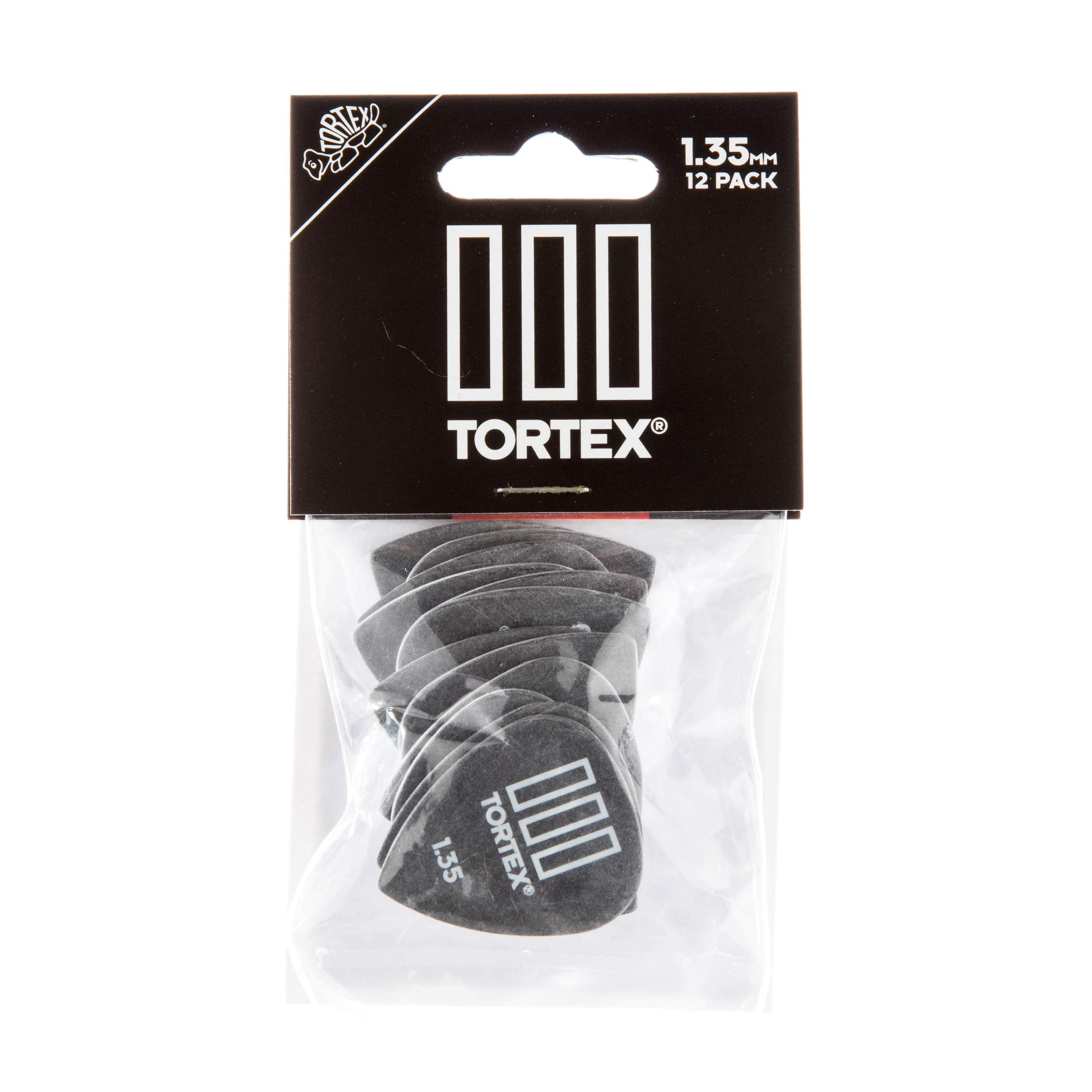 JIM DUNLOP 462P1.35 Tortex TIII, Black, 1.35mm, 12/Player's Pack