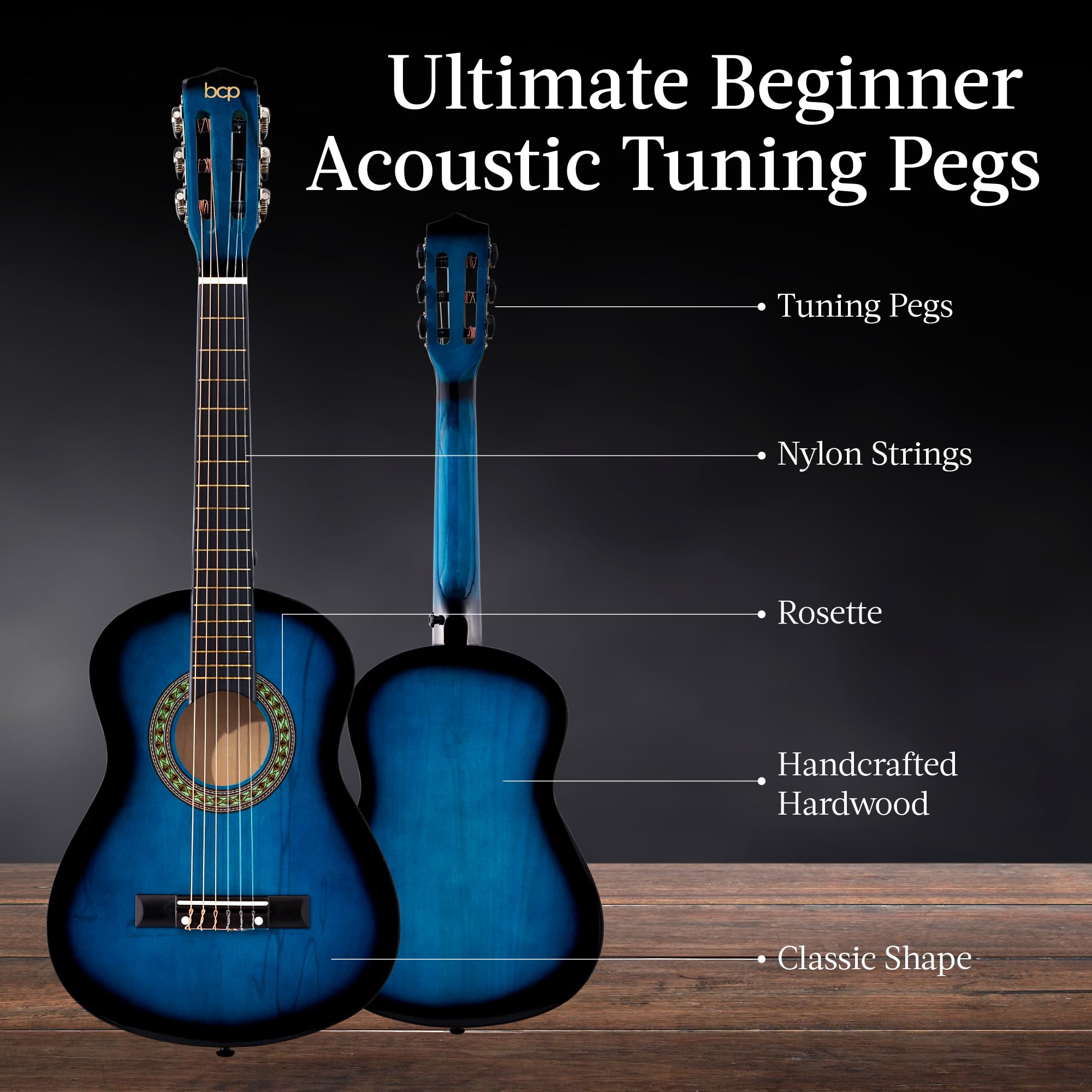 Best Choice Products 30in Kids Acoustic Guitar Beginner Starter Kit with Strap, Case, Strings - Blueburst