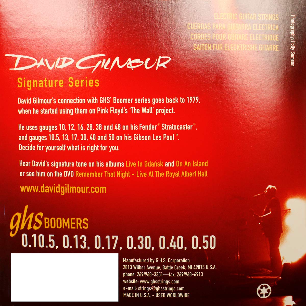 GHS Strings GB-DGG David Gilmour Signature Series, Nickel-Plated Electric Guitar Strings (.010 1/2-.050), 3 Sets of GB-DGG