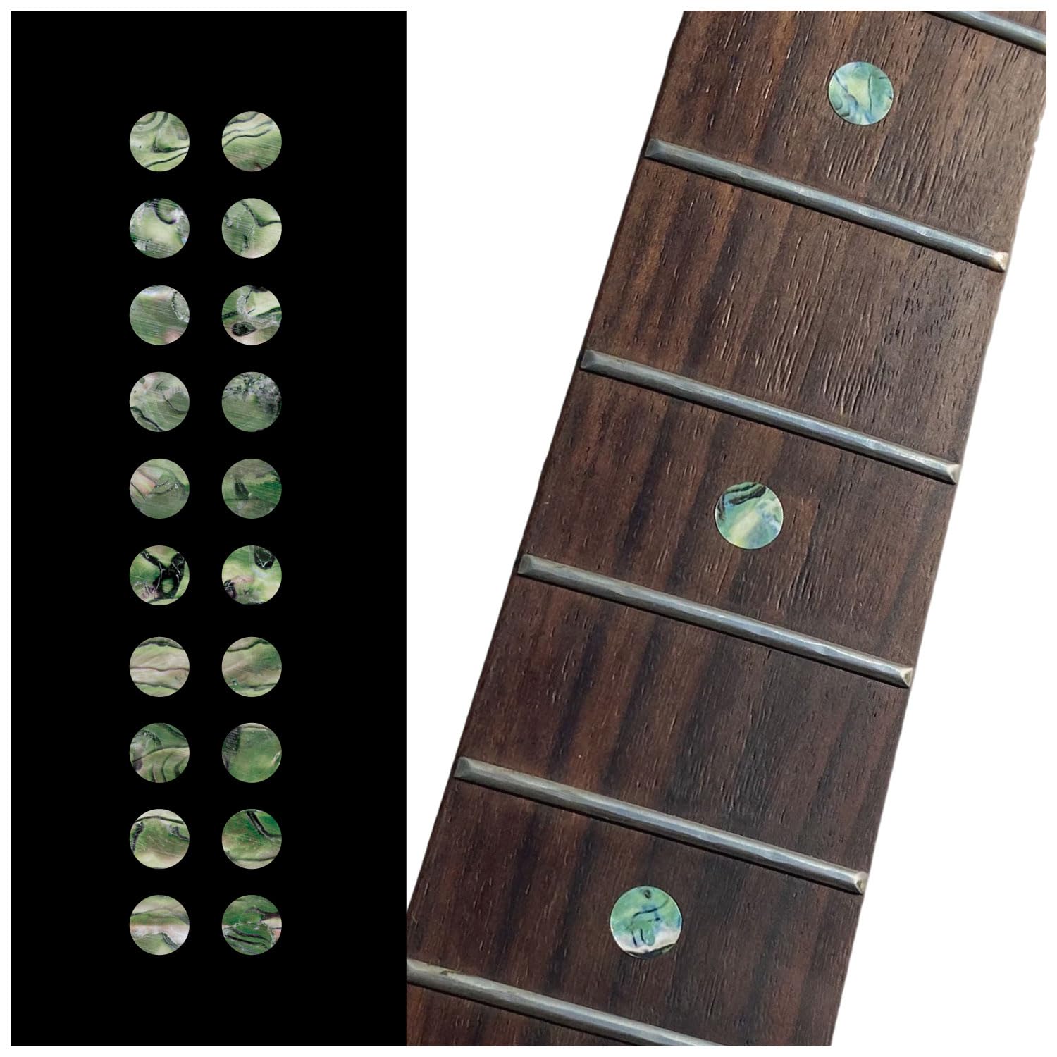 Inlaystickers 1/4''(6.35Mm) Dot Fret Markers - Abalone Green