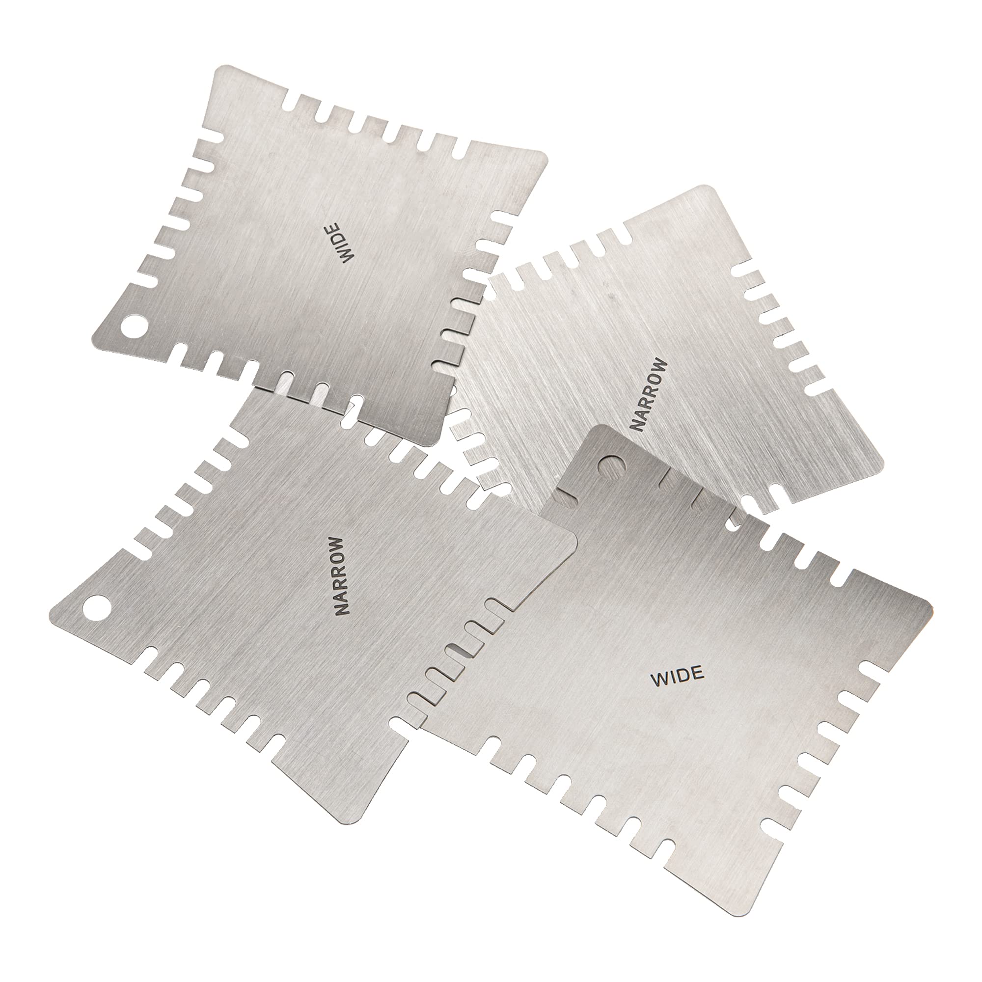 4Pcs Yootones Stainless Steel Guitar Notched Radius Gauge Fingerboard Guitar Ruler Fretboard Measuring Tool Set Compatible with