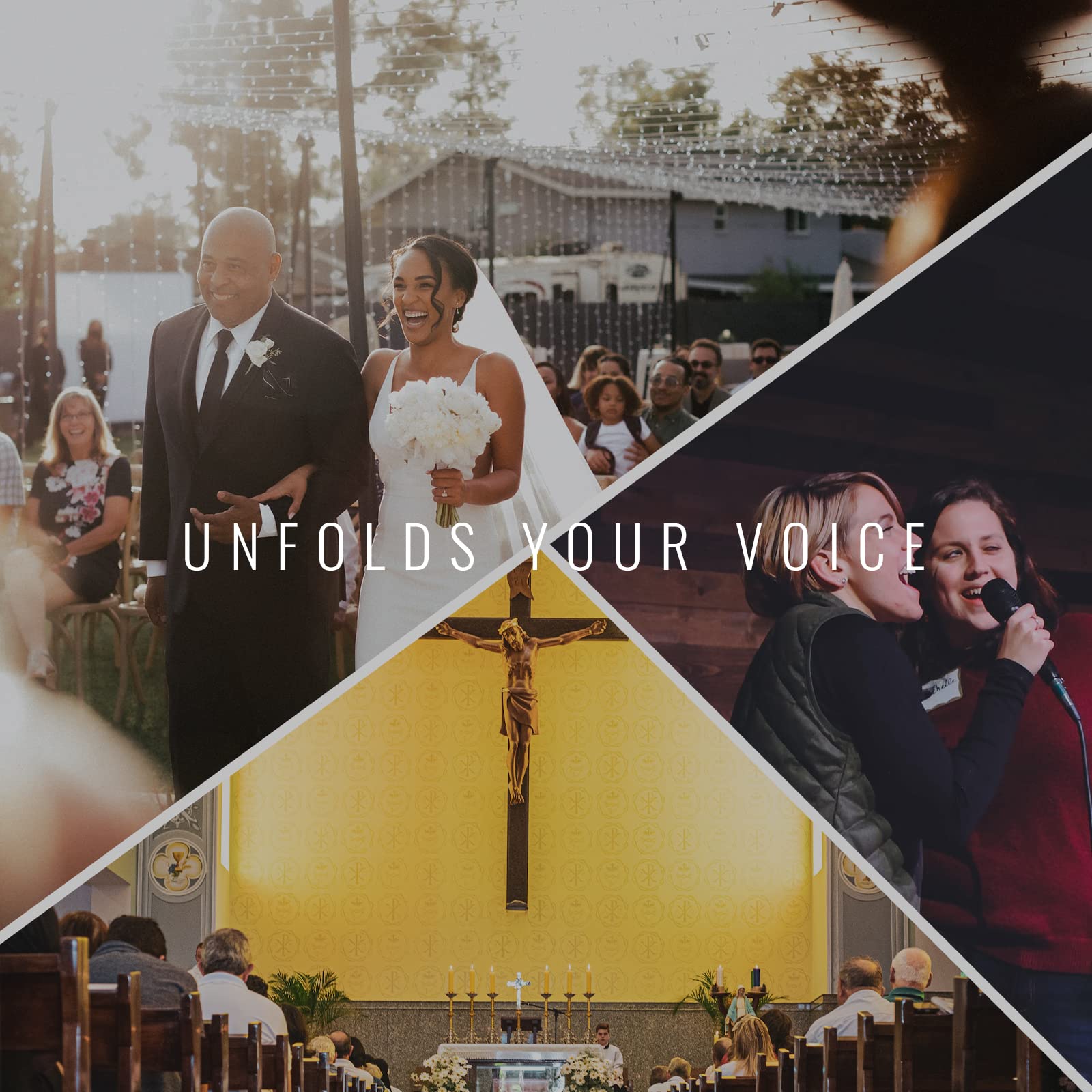 Phenyx Pro Wireless Microphone System, Metal Wireless Mic Set with 4 Cordless Mics, 4x25 UHF Adjustable Frequencies, 200ft Range