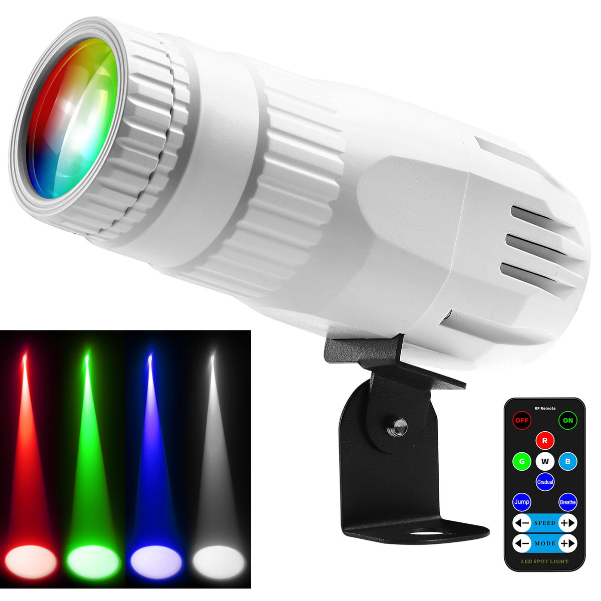 Pinspot Light, Czgor Light For Disco Ball 15W Rgbw 4 In 1 Mini Mirror Ball Light With Remote Control Super Bright Led Pin Light