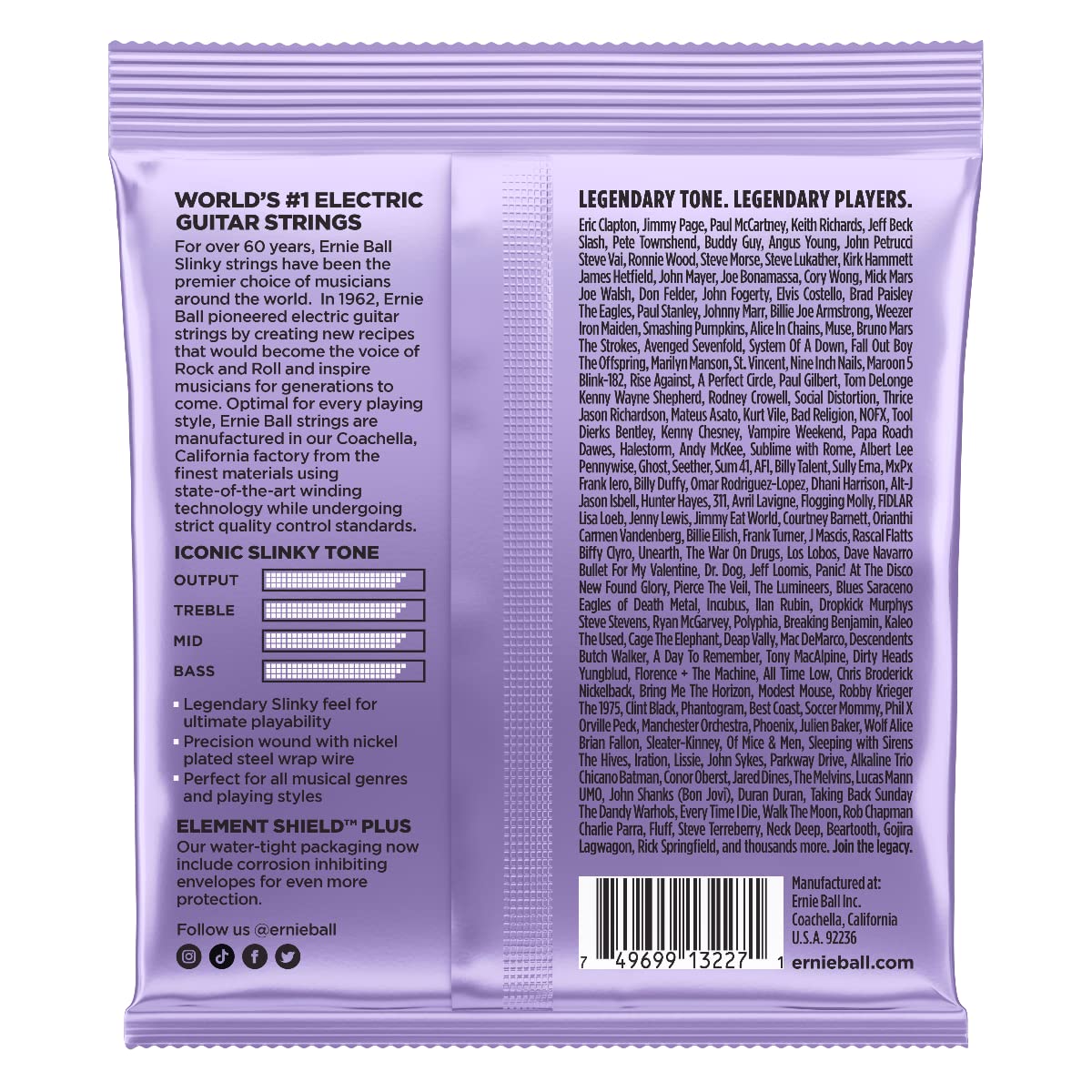 Ernie Ball Ultra Slinky Nickel Wound Electric Guitar Strings 3-pack, 10-48 Gauge (P03227)