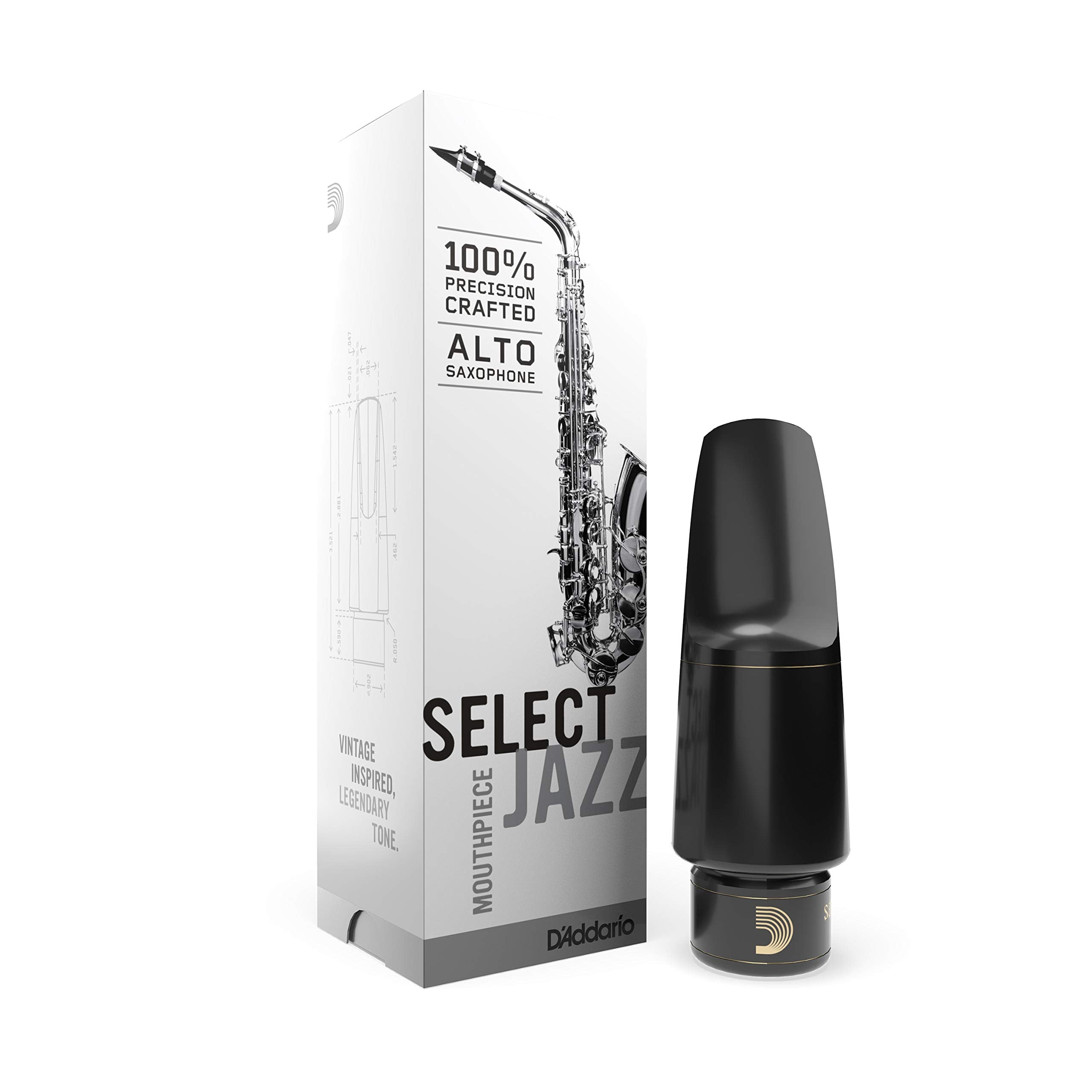 DAddario Woodwinds Select Jazz Alto Saxophone Mouthpiece - D7M - Mouthpiece for Alto Sax