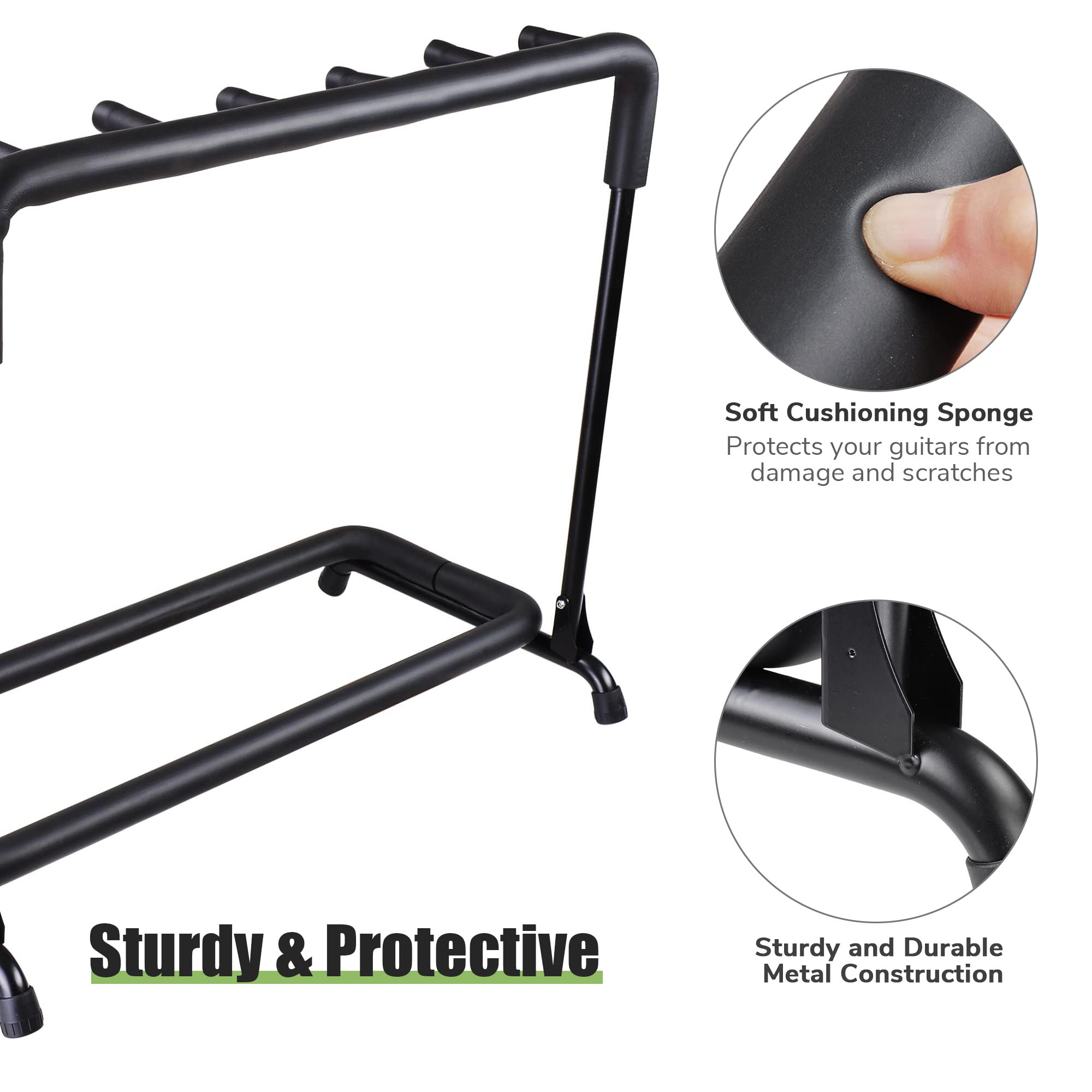 AW 5 Five Holder Multi Guitar Folding Stand Band Stage Bass Acoustic Guitar Display Rack