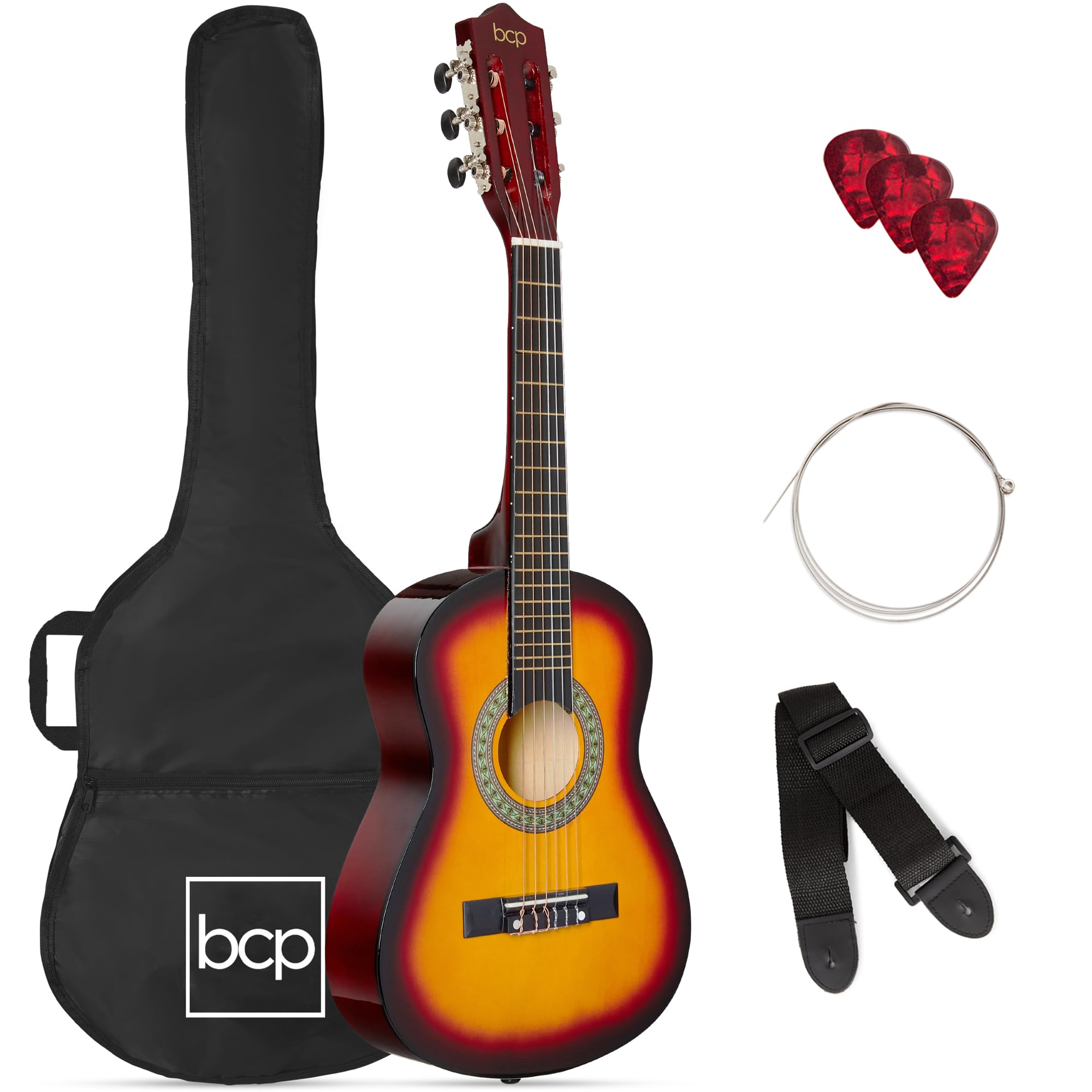 Best Choice Products 30In Kids Acoustic Guitar Beginner Starter Kit With Strap, Case, Strings - Sunburst