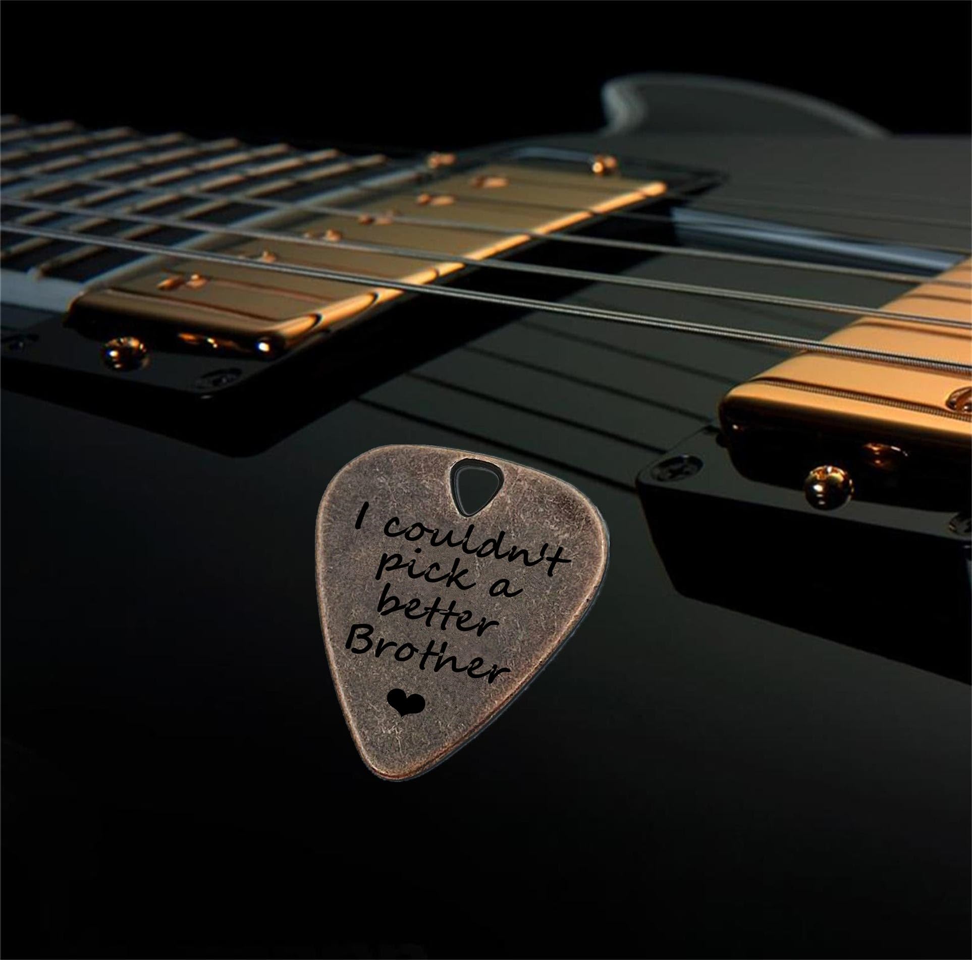 JUPPE Birthday Gifts For Brother, I Cloudn't Pick A Better Brother Guitar Picks, Bronze Music Gifts For Brother (I Cloudn't Pick