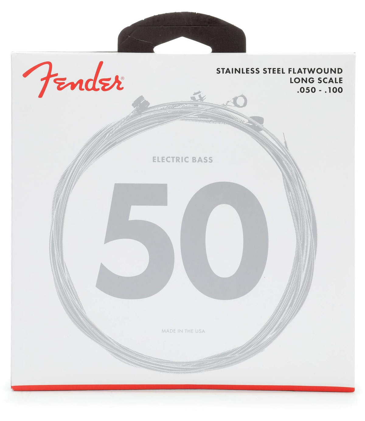 Fender 9050 Bass Strings, Stainless Steel Flatwound, 9050Ml .050-.100