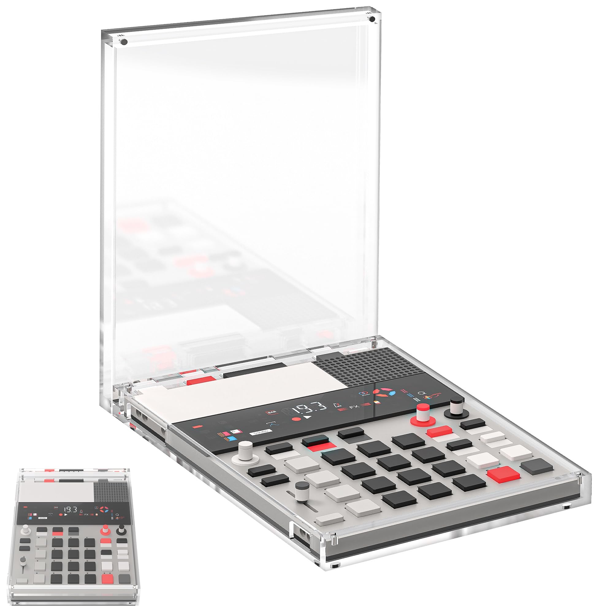 Geekria Audio Samplers Clear Acrylic Case Protector, Magnetic Closing Dust Cover, Compatible with Teenage Engineering EP-133 K.O