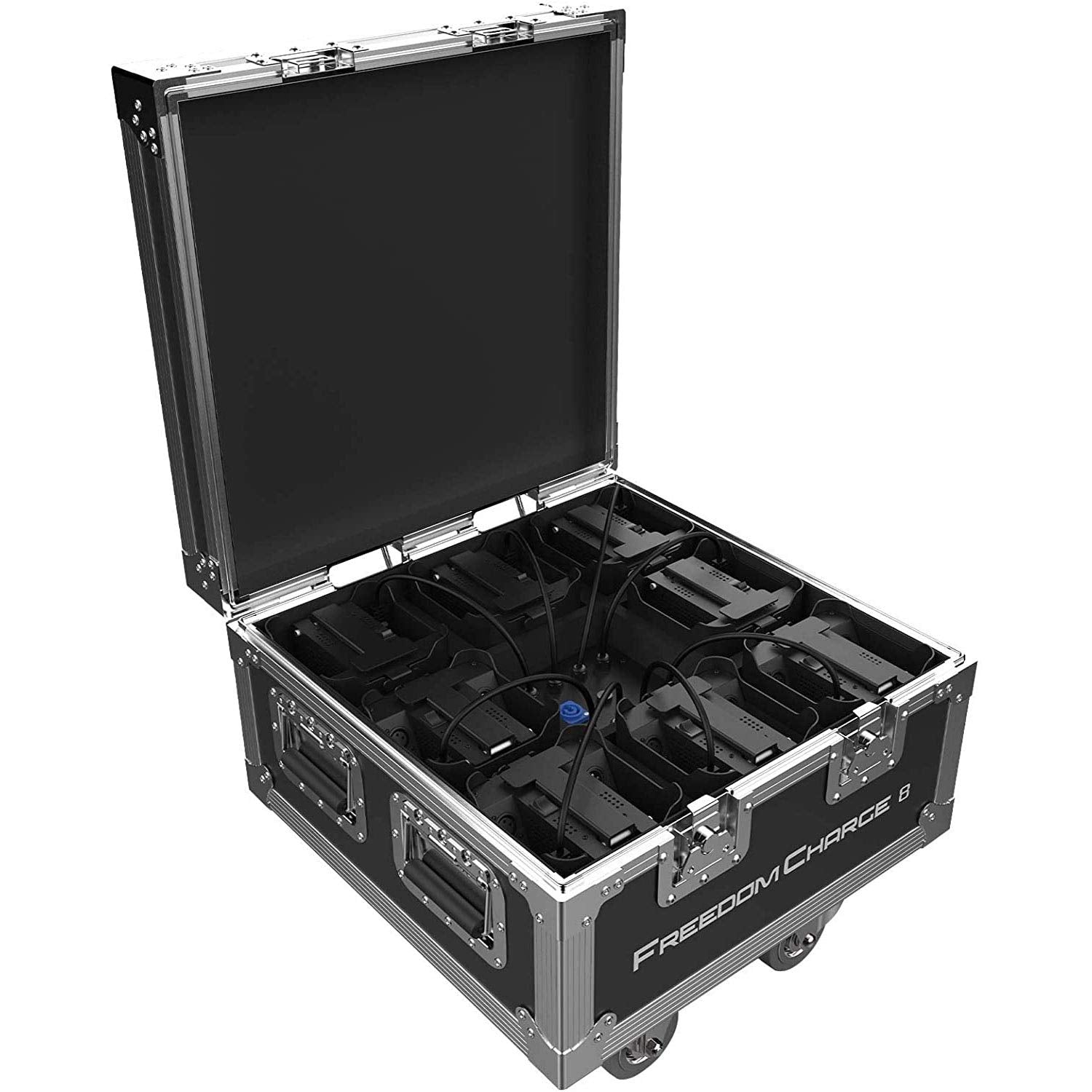 Chauvet DJ Freedom Charge 8 Compact Par Light Fixture Charging Rolling Hard Road Case with Wheels for Freedom Par Series Tri-6, 