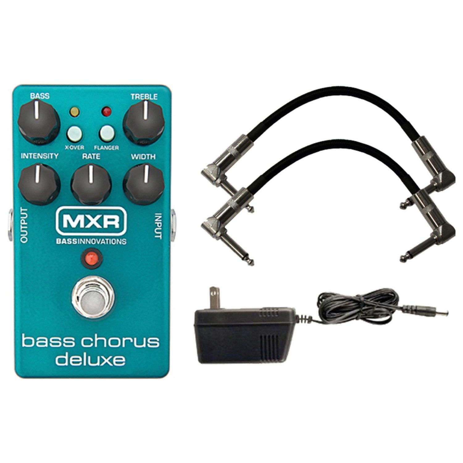 Mxr M83 Bass Chorus Deluxe Pedal W/ 9V Power Supply And Patch Cables