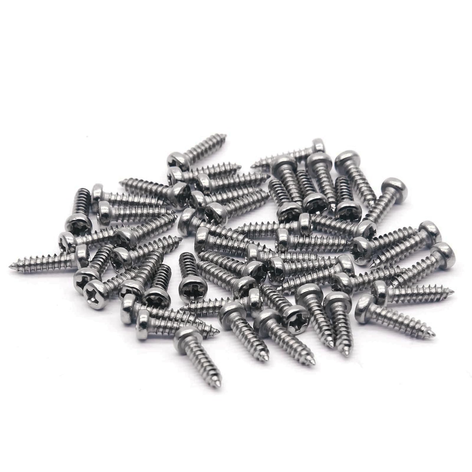 Saphue 50Pcs Acoustic Electric Guitar Tuning Pegs Screws,Bass Guitar Machine Heads Mounting Screws For Electric/Acoustic Guitar