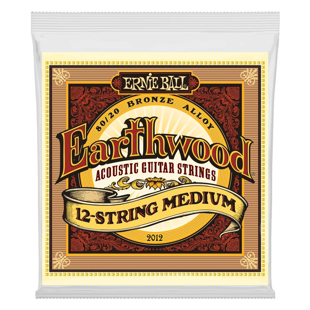 Ernie Ball Earthwood 12-String Medium 8020 Bronze Acoustic Guitar Strings, 11-52 Gauge (P02012)