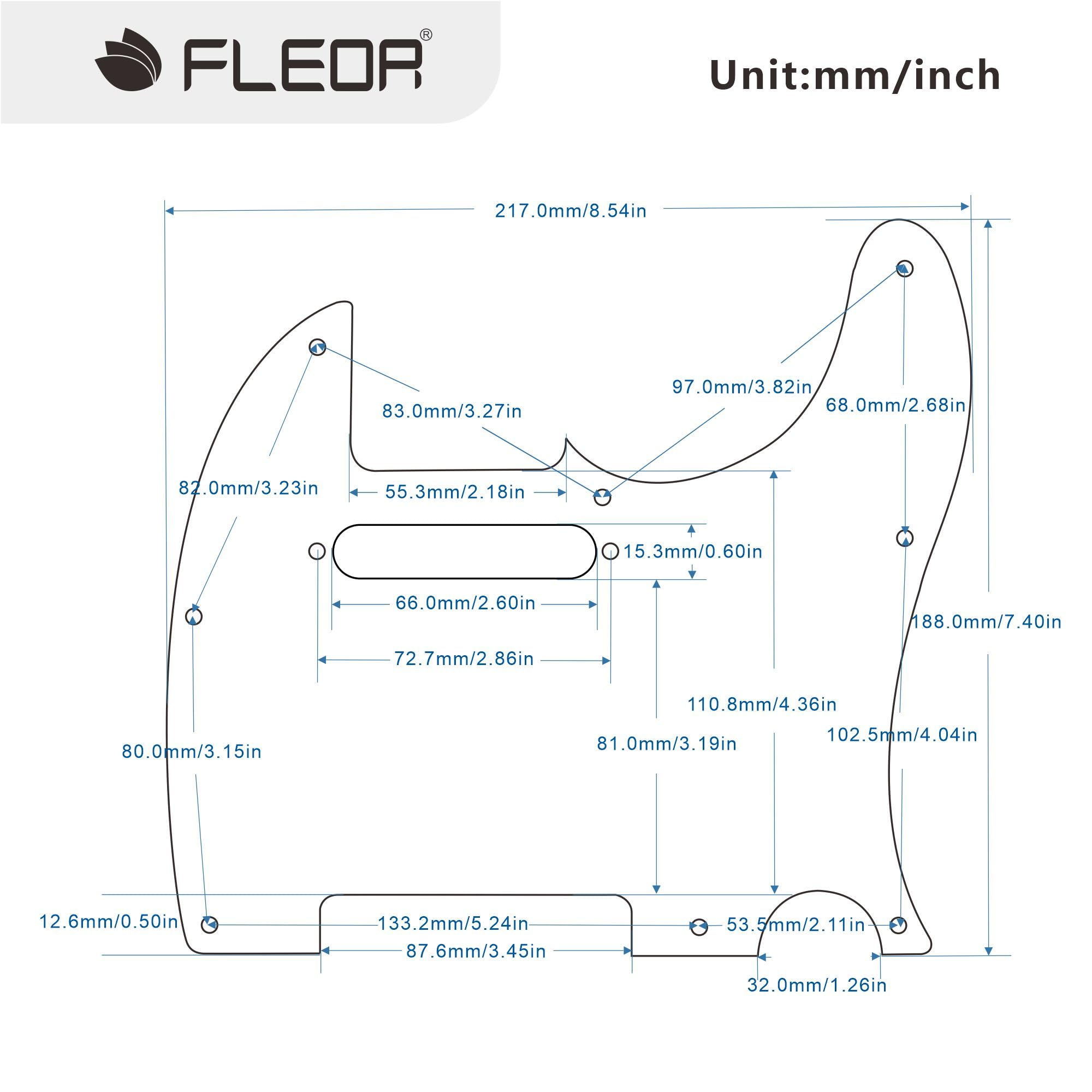 FLEOR 8 Hole TL Pickguard Scratch Plate with Pickguard Screws Set Fit USA/MX Standard TL Style Pickguard Replacement, 4Ply Aged