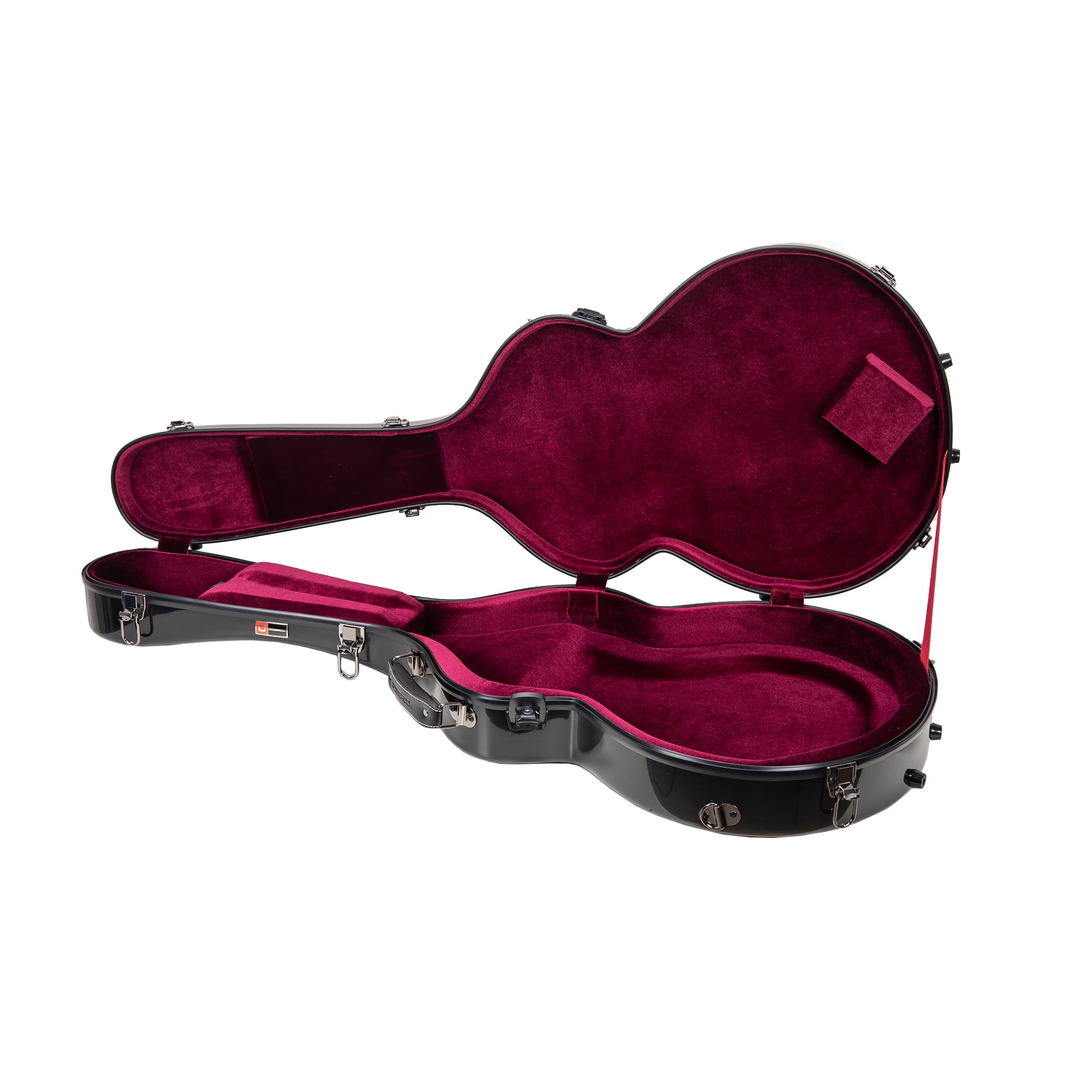 Crossrock Fiberglass Hard Shell with Backpack Black 335 style Guitar Case