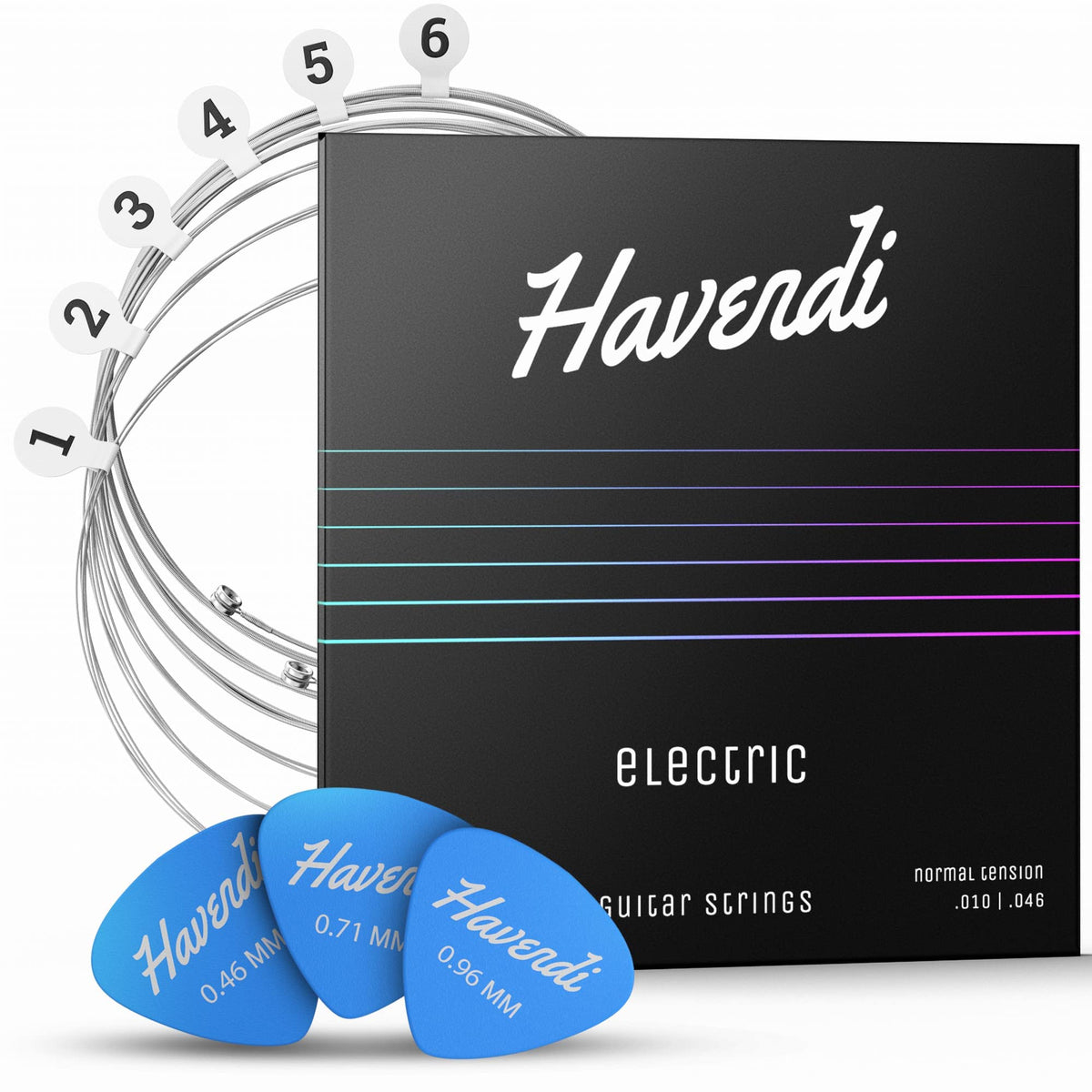 Havendia Guitar Strings Electric Guitar - Brilliant Sound Quality Strings Made Of Steel For Electric Guitar Coated With Nickel (