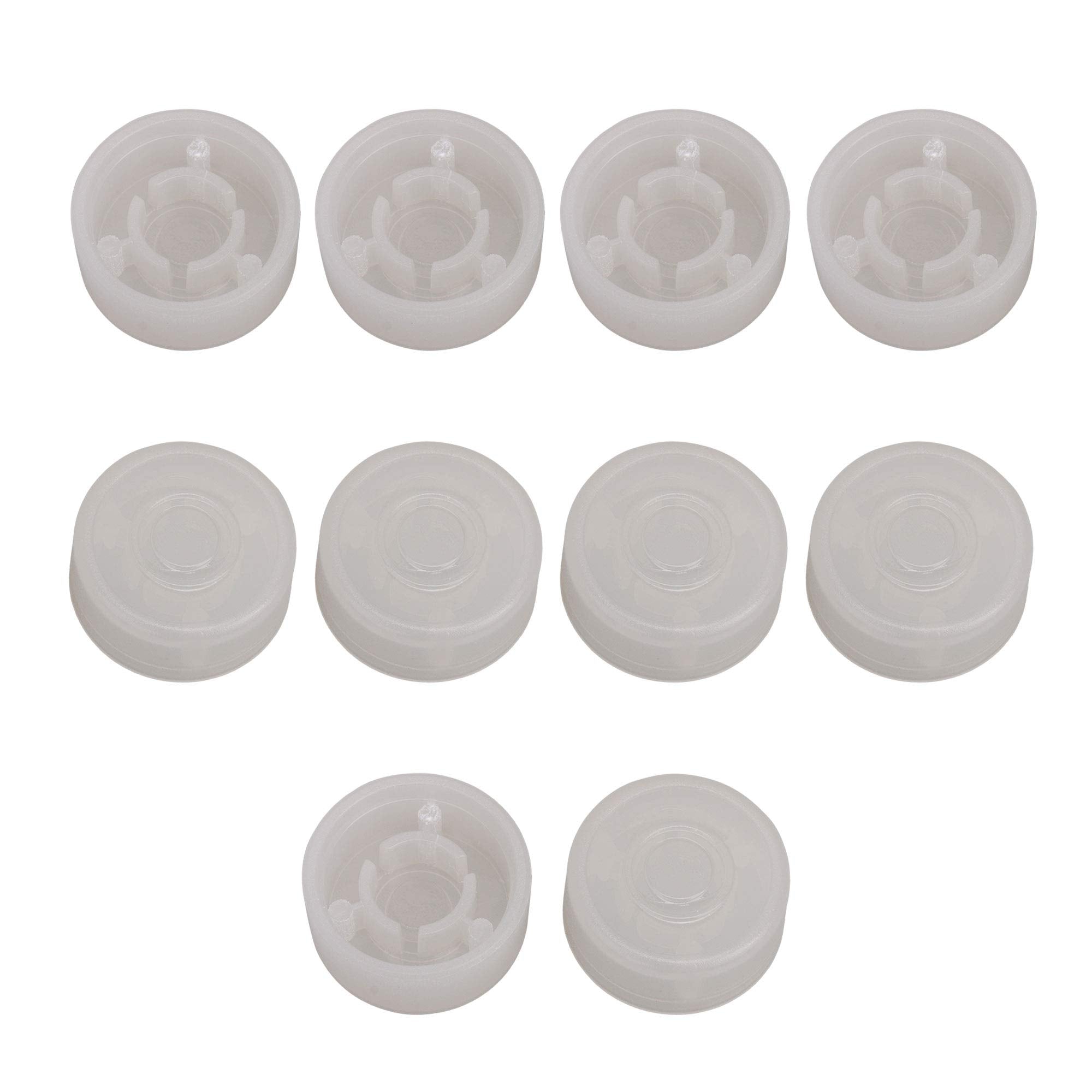 Plastic Guitar Stomp Knob Pedal Knobs Cap Transparent White Pack Of 10