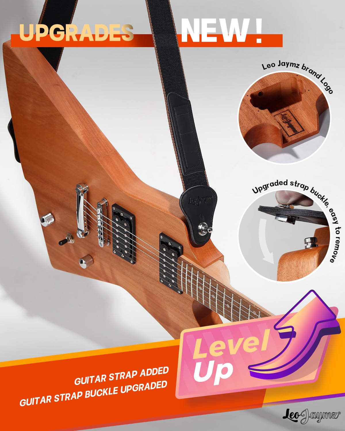 Leo Jaymz DIY Electric Guitar Kits - Mahogany Body, Mahogany Neck and Laurel Wood Fingerboard - Fully Components Included (AX)