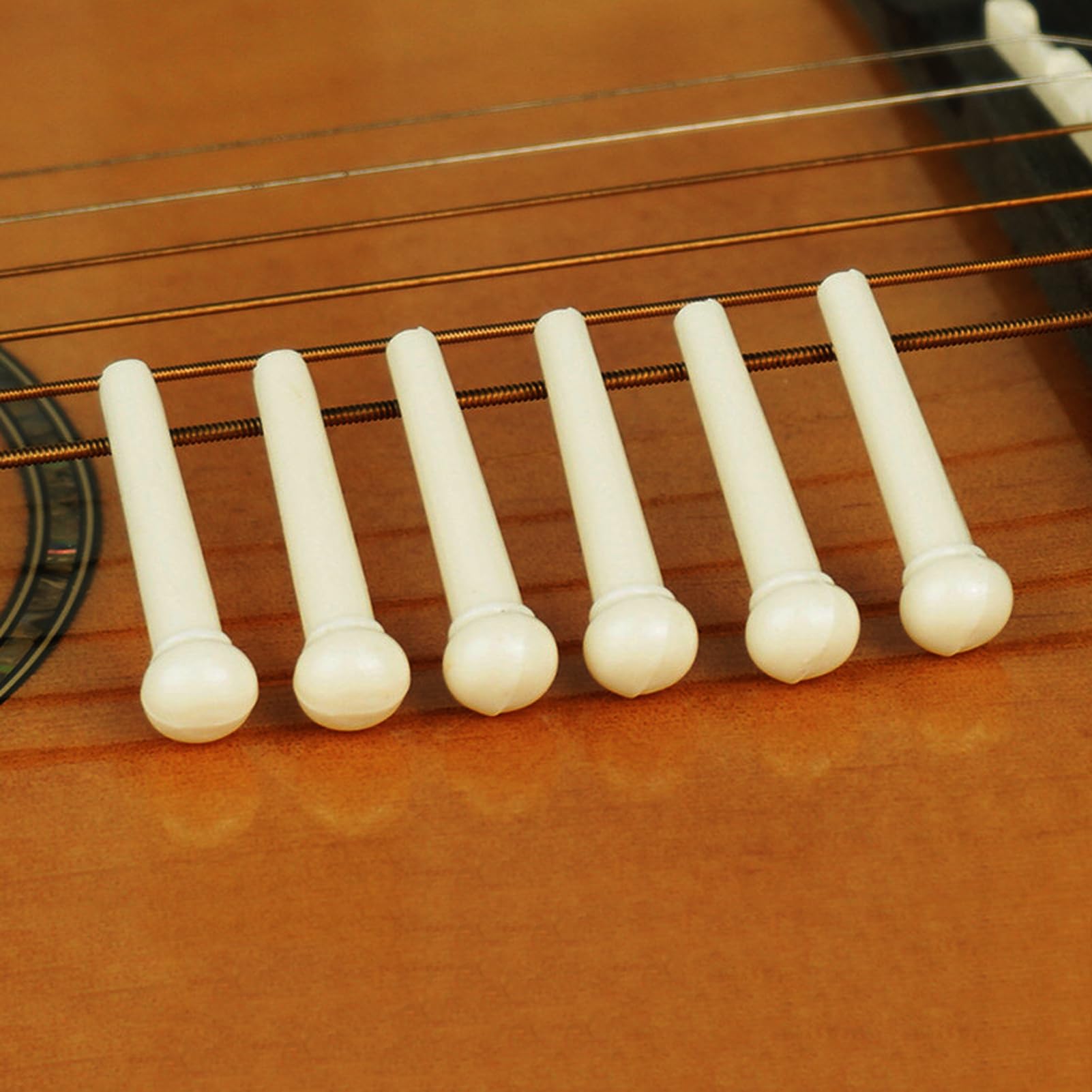 Jinlop Acoustic Guitar Bridge Pins & Guitar Pegs with Bridge Pin Puller Remover Guitar Pegs Parts Replacement Tool-White