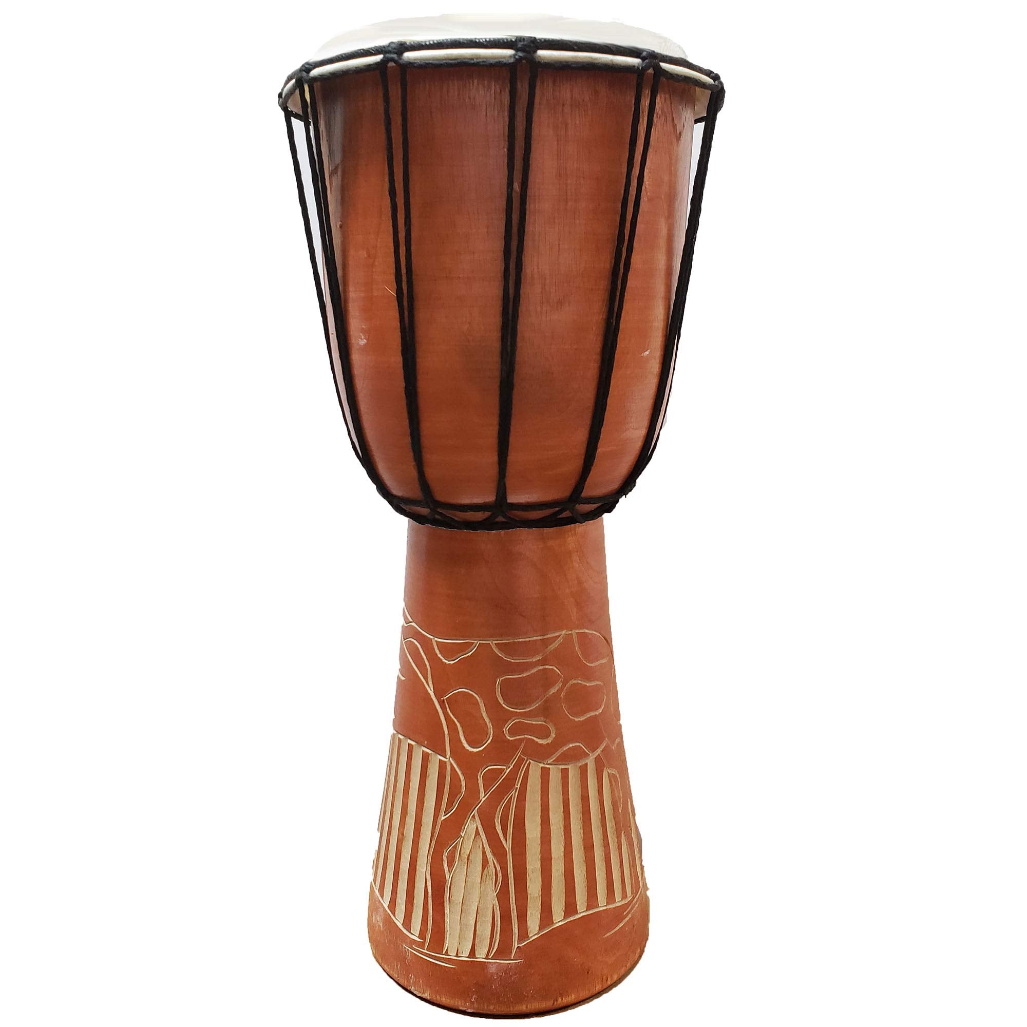 Djembe Drum Carved Bongo African inspired music also a unique gifting idea. Carver Abstract Elephant Giraffe Turtle. (16 Inch, G